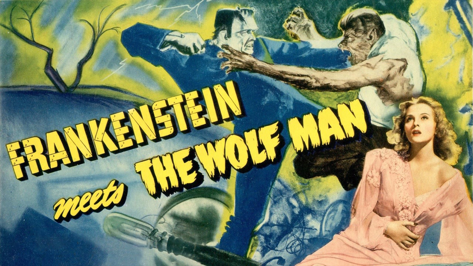 Скачать обои Франкенштейн Встречает Человека Волка на телефон бесплатно