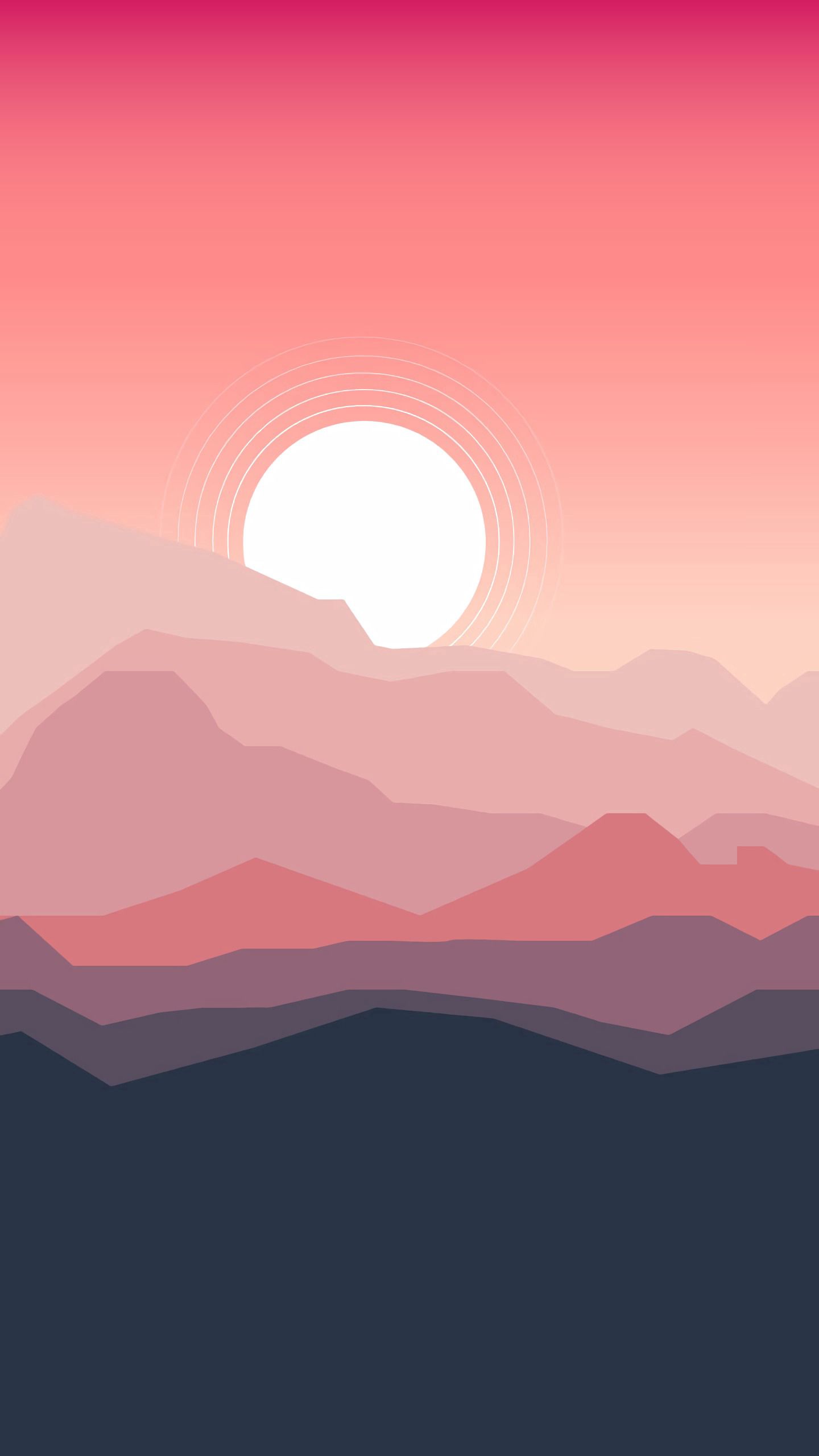 Handy-Wallpaper Sunset, Mountains, Landschaft, Kunst, Vektor kostenlos herunterladen.
