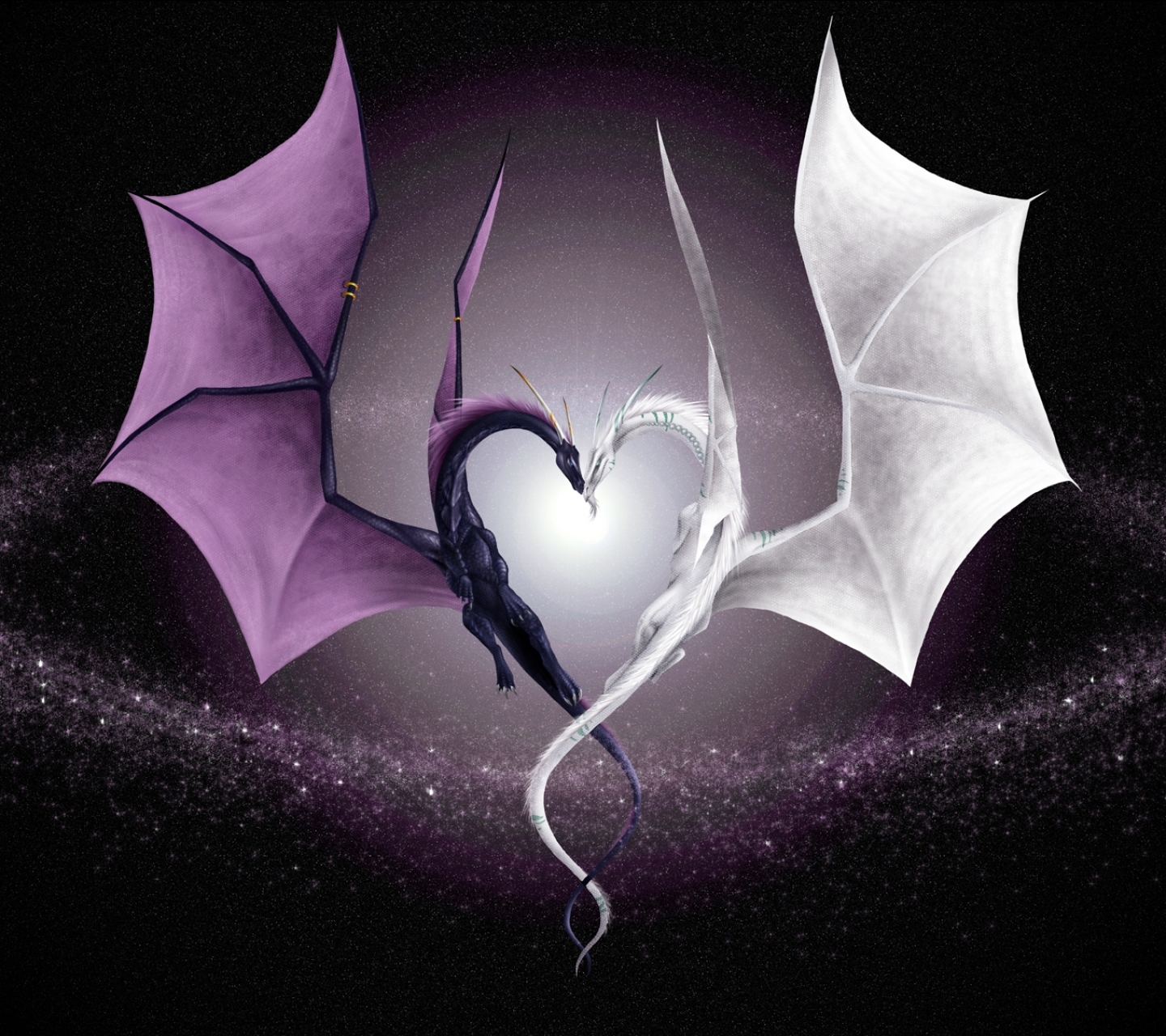 Free download wallpaper Fantasy, Love, Dragon on your PC desktop