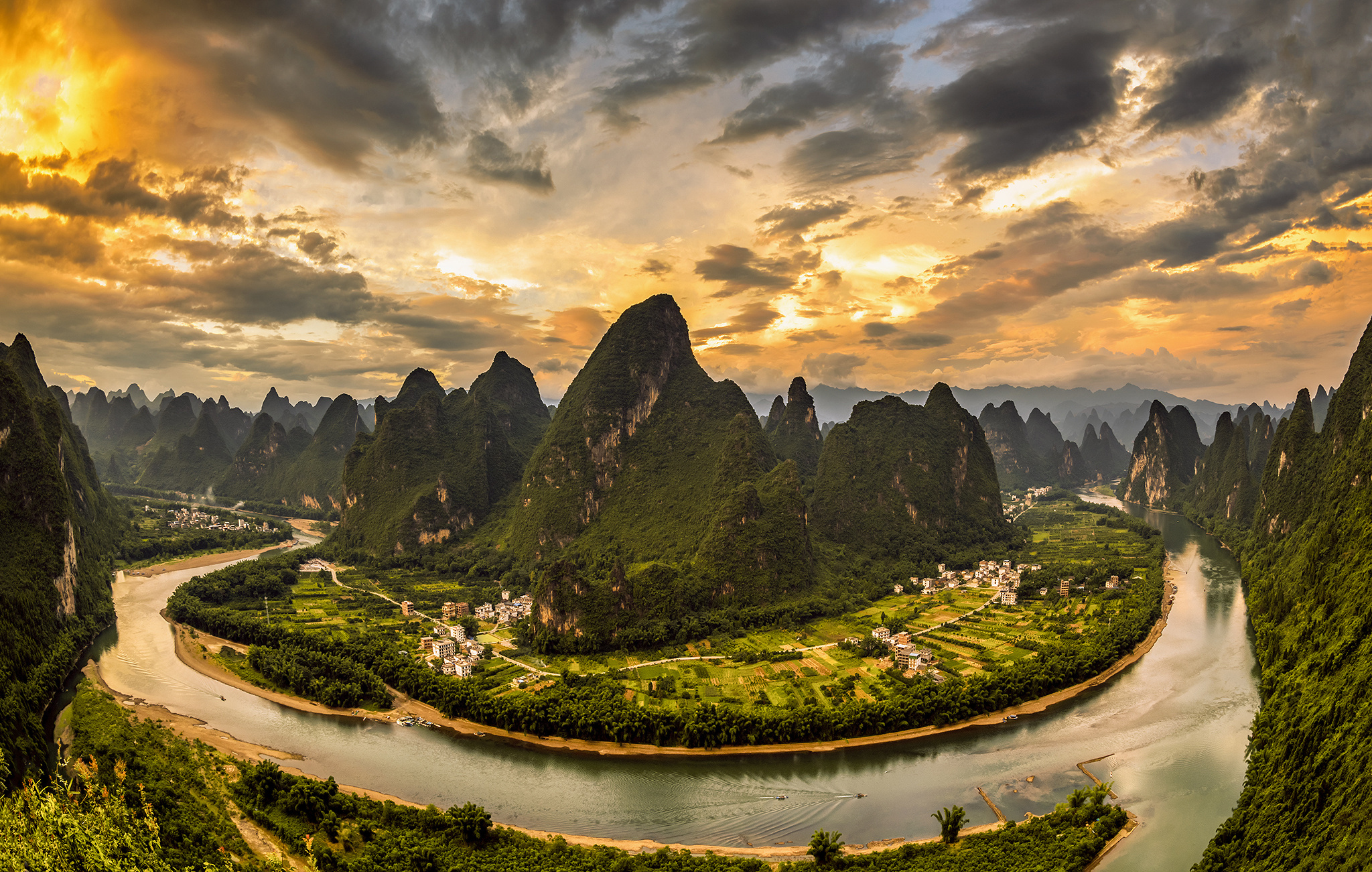 Handy-Wallpaper Landschaft, Fluss, Gebirge, China, Fotografie kostenlos herunterladen.