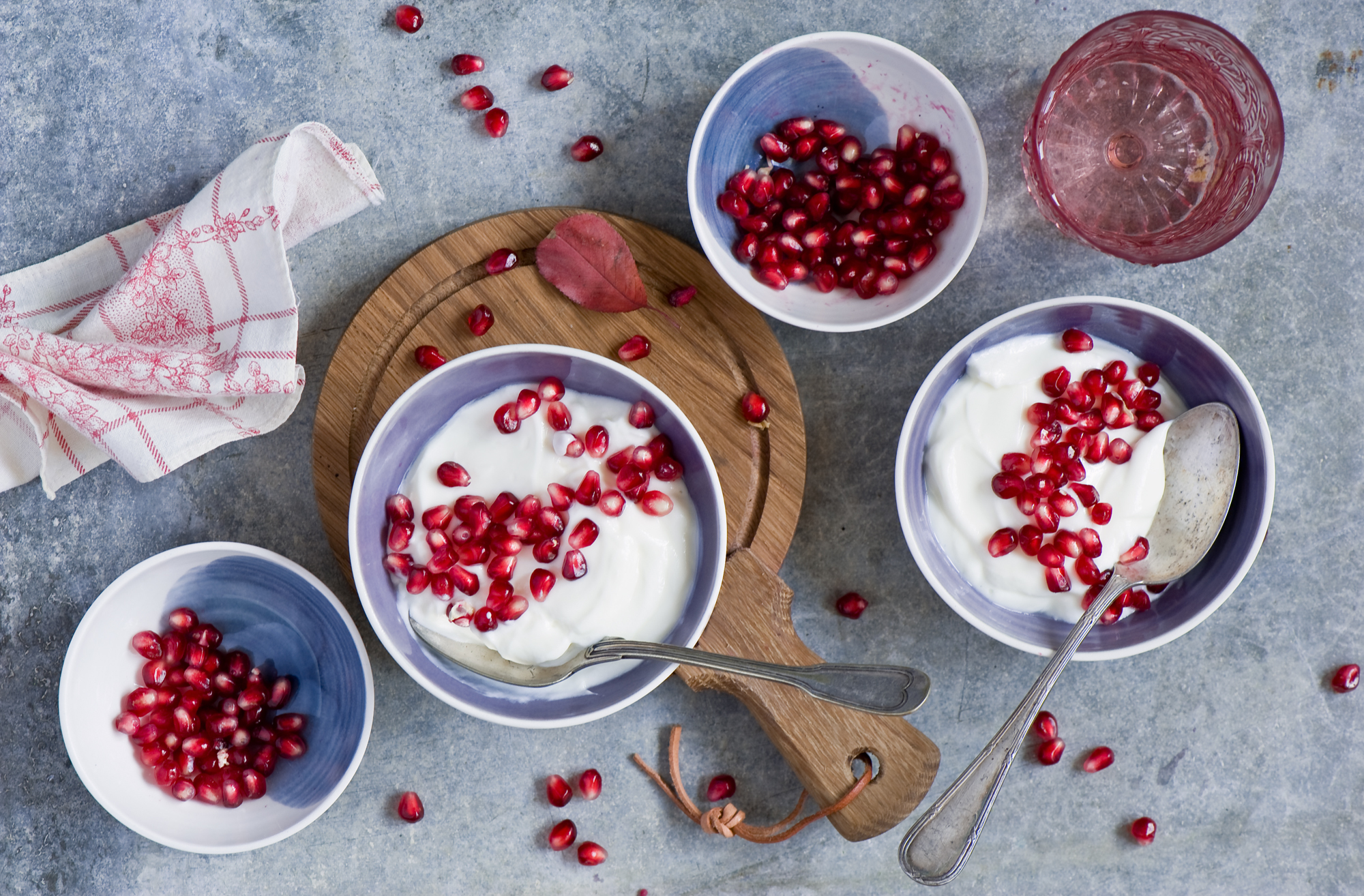 Download mobile wallpaper Food, Pomegranate, Yogurt for free.