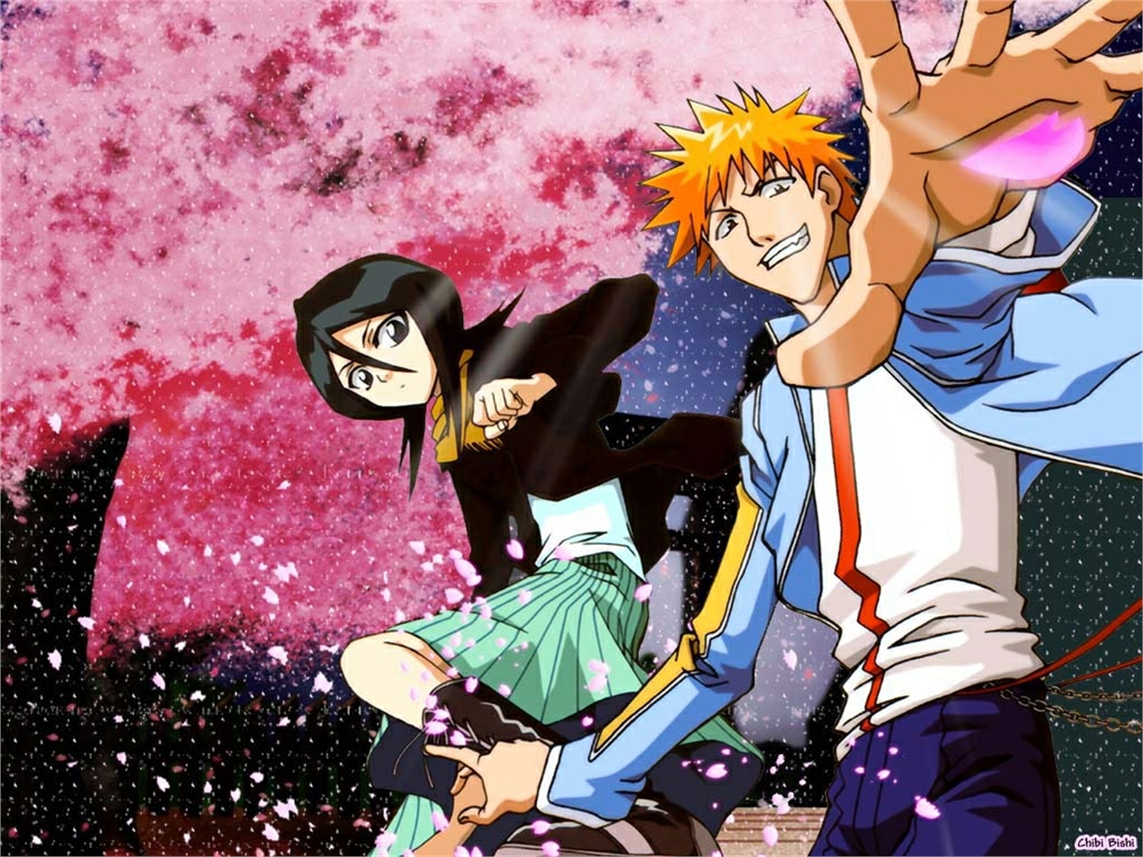 Téléchargez gratuitement l'image Bleach, Animé, Rukia Kuchiki, Ichigo Kurosaki sur le bureau de votre PC