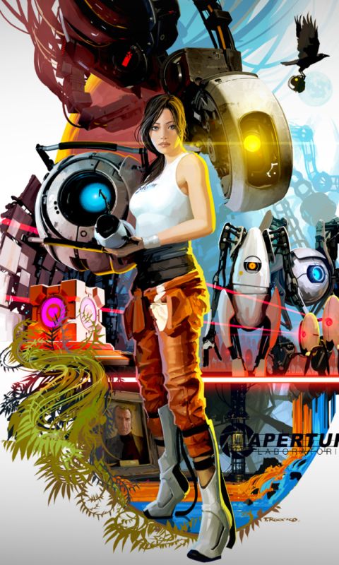 Handy-Wallpaper Poster, Portal, Computerspiele, Portal (Videospiel), Videospiel, Portal 2, Chell (Portal) kostenlos herunterladen.