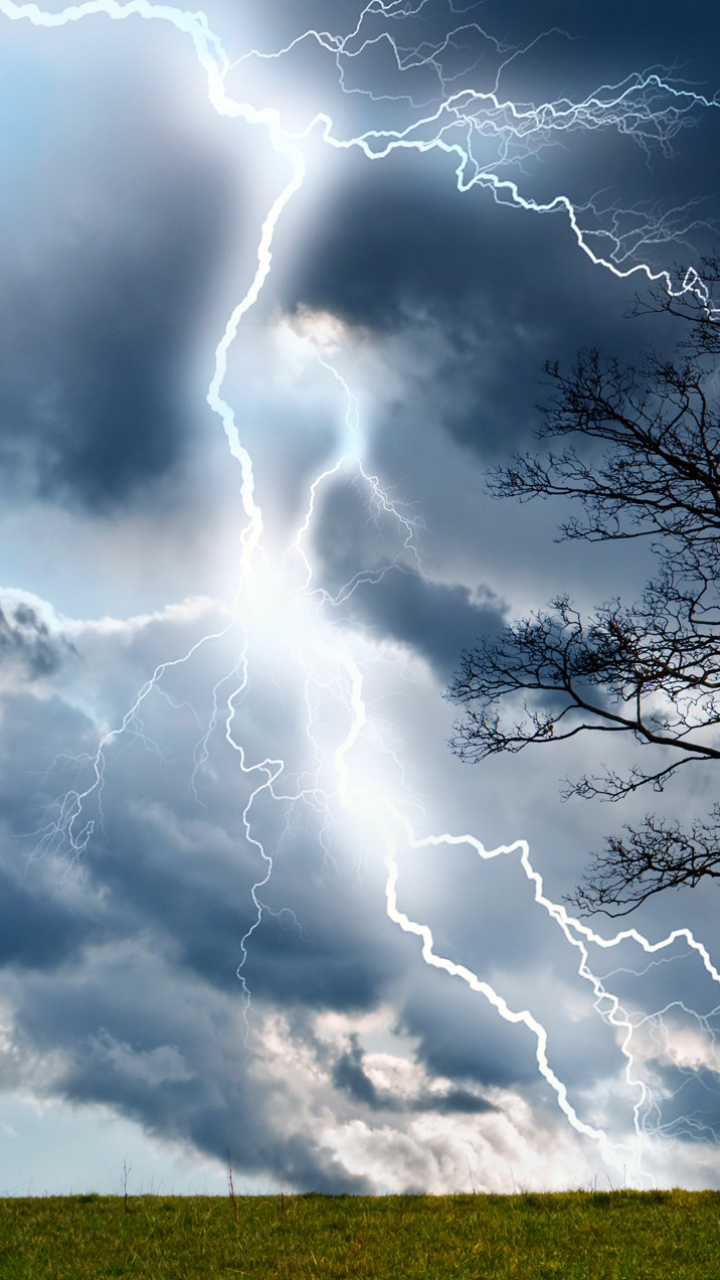 Download mobile wallpaper Lightning, Earth, Storm for free.