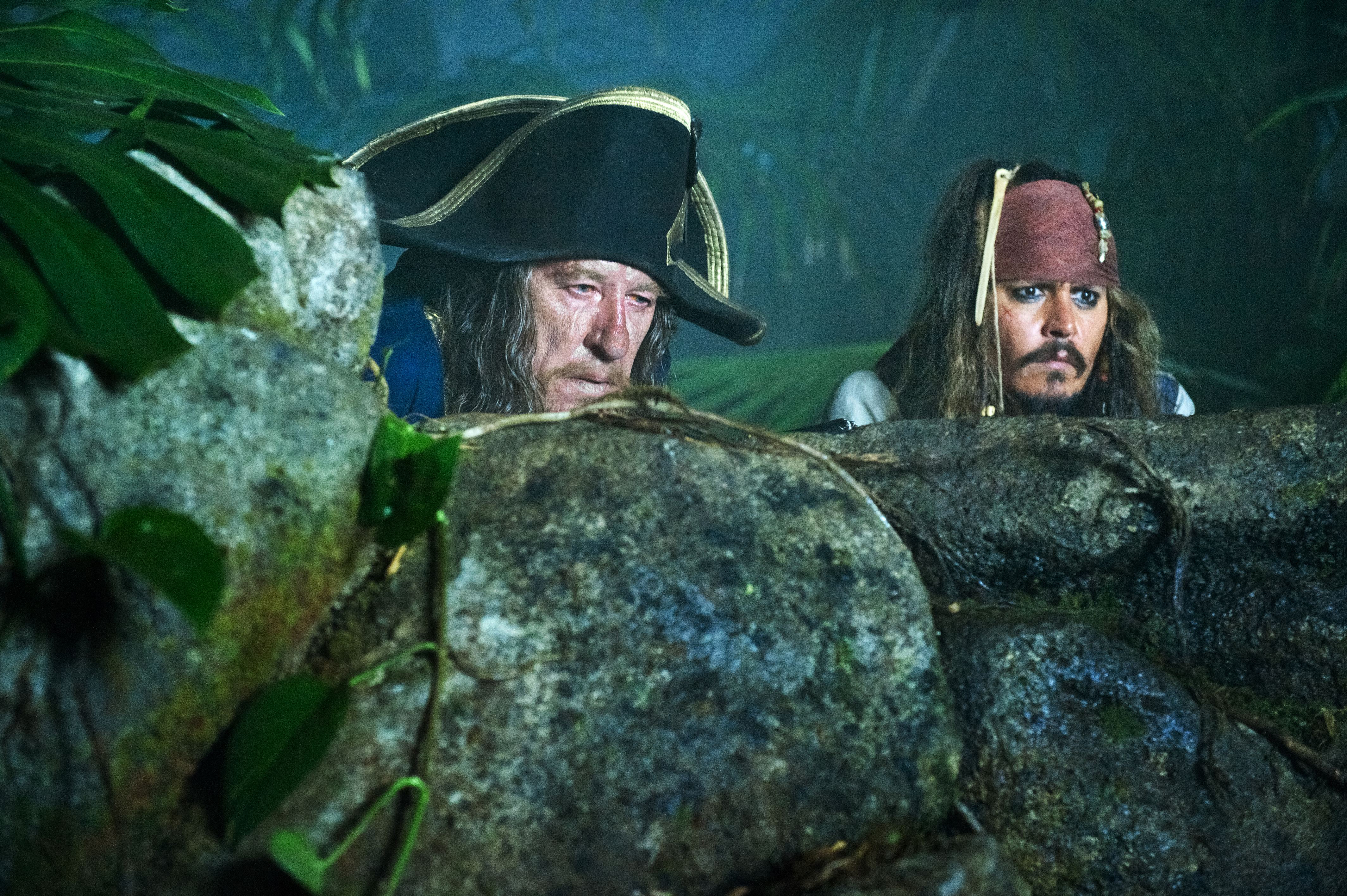 movie, pirates of the caribbean: on stranger tides, geoffrey rush, hector barbossa, jack sparrow, johnny depp, pirates of the caribbean