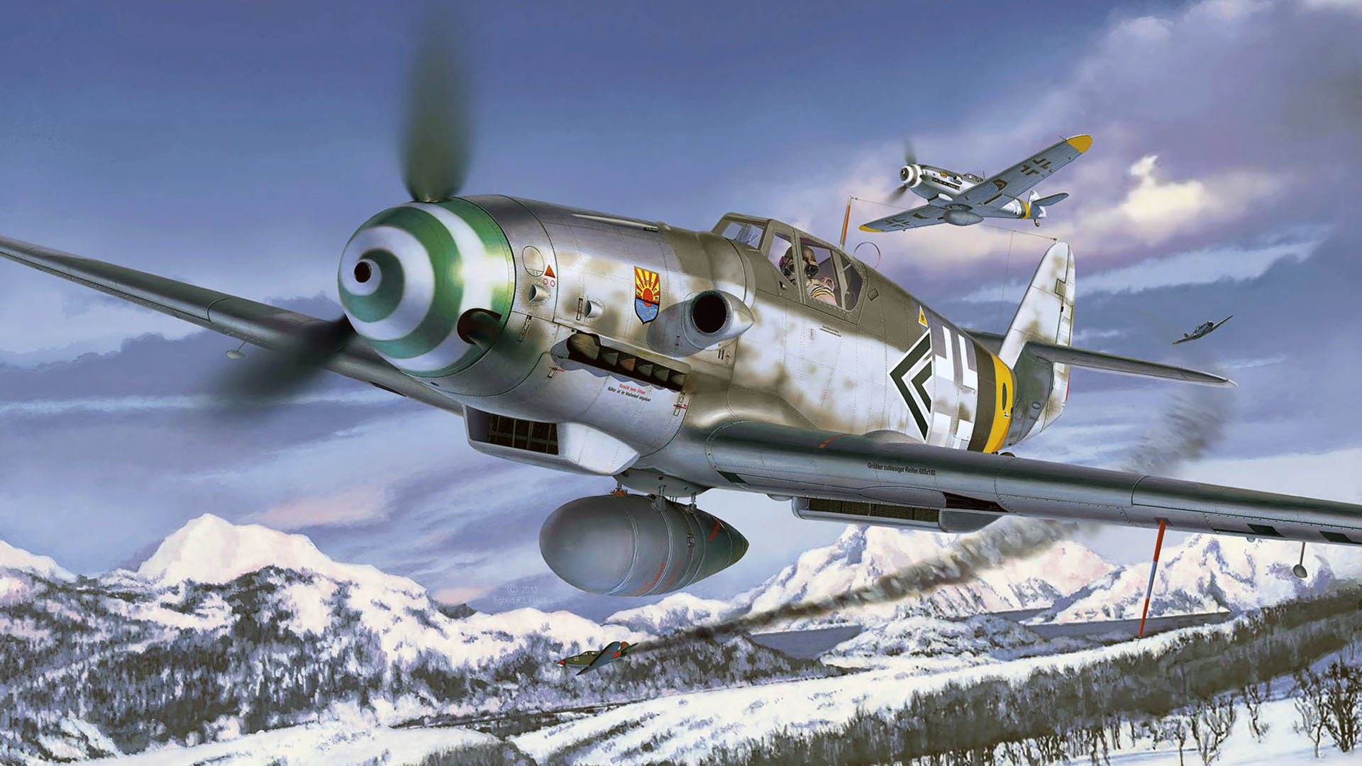 Laden Sie das Flugzeuge, Militär, Kampfflugzeug, Messerschmitt Bf109, Militärflugzeug-Bild kostenlos auf Ihren PC-Desktop herunter
