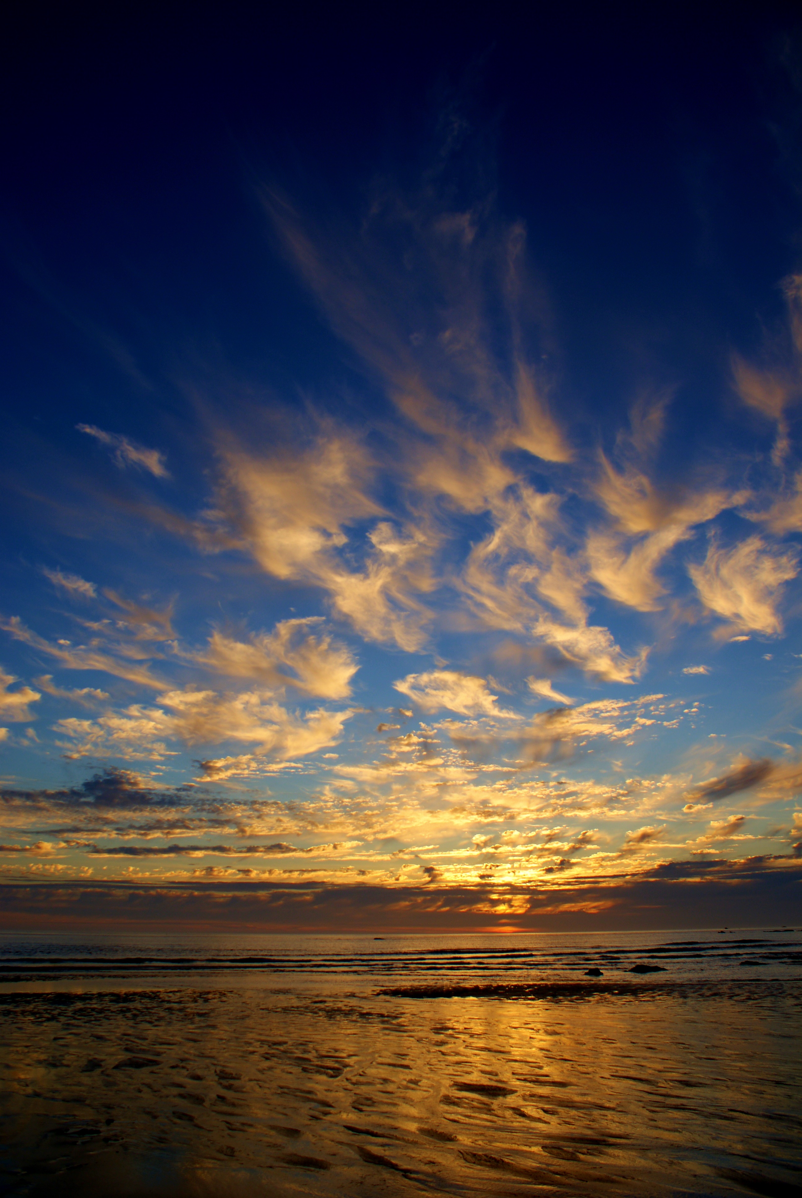 Free download wallpaper Sunset, Sea, Clouds, Horizon, Nature on your PC desktop