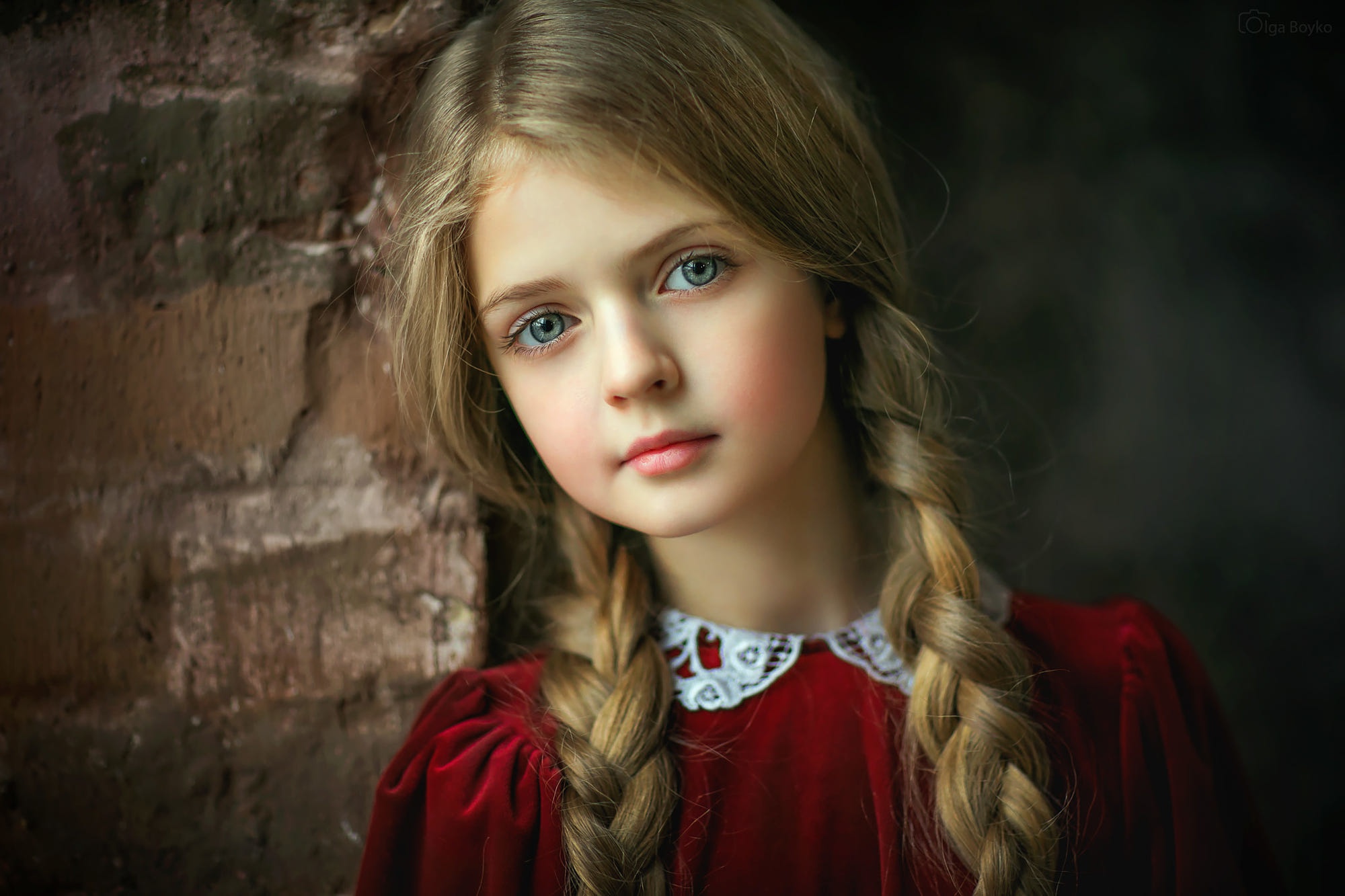 Download mobile wallpaper Child, Blonde, Face, Photography, Blue Eyes, Braid, Little Girl for free.