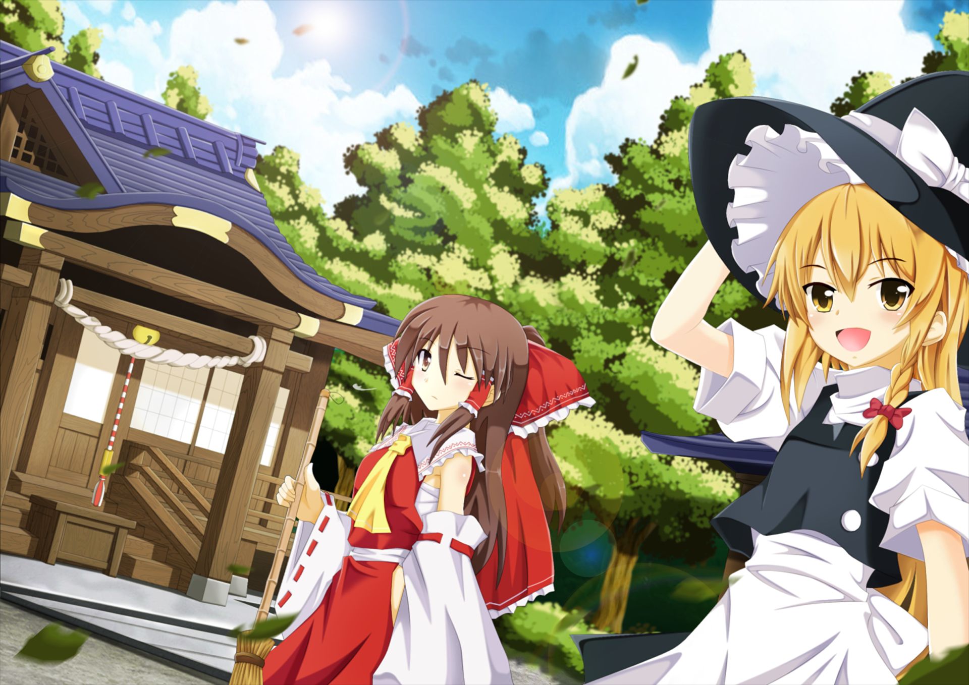 Descarga gratis la imagen Animado, Touhou, Reimu Hakurei, Marisa Kirisame en el escritorio de tu PC