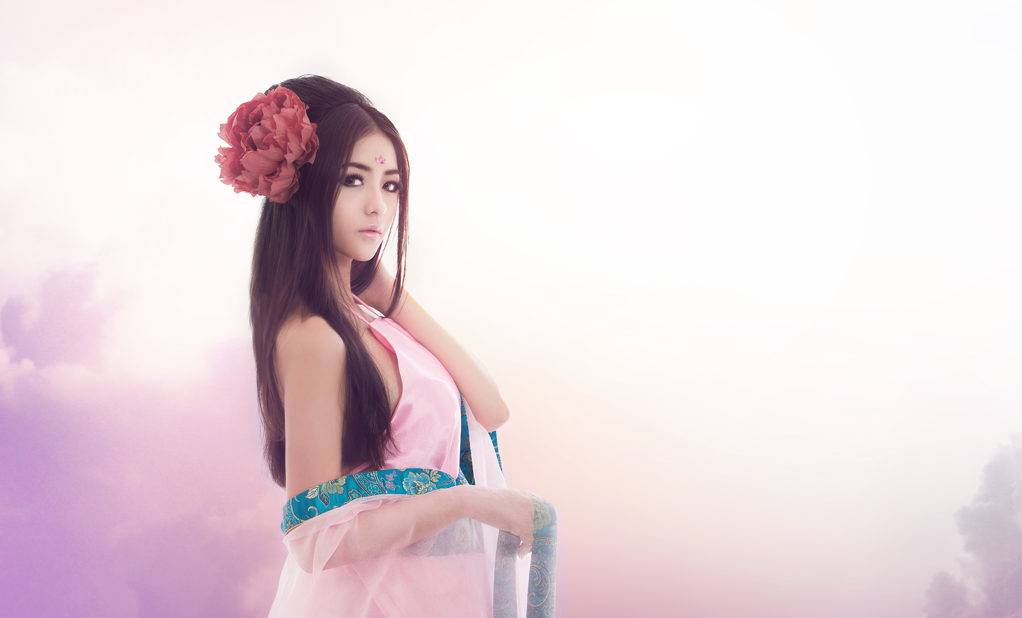 Download mobile wallpaper Flower, Women, Asian, Vietnamese for free.