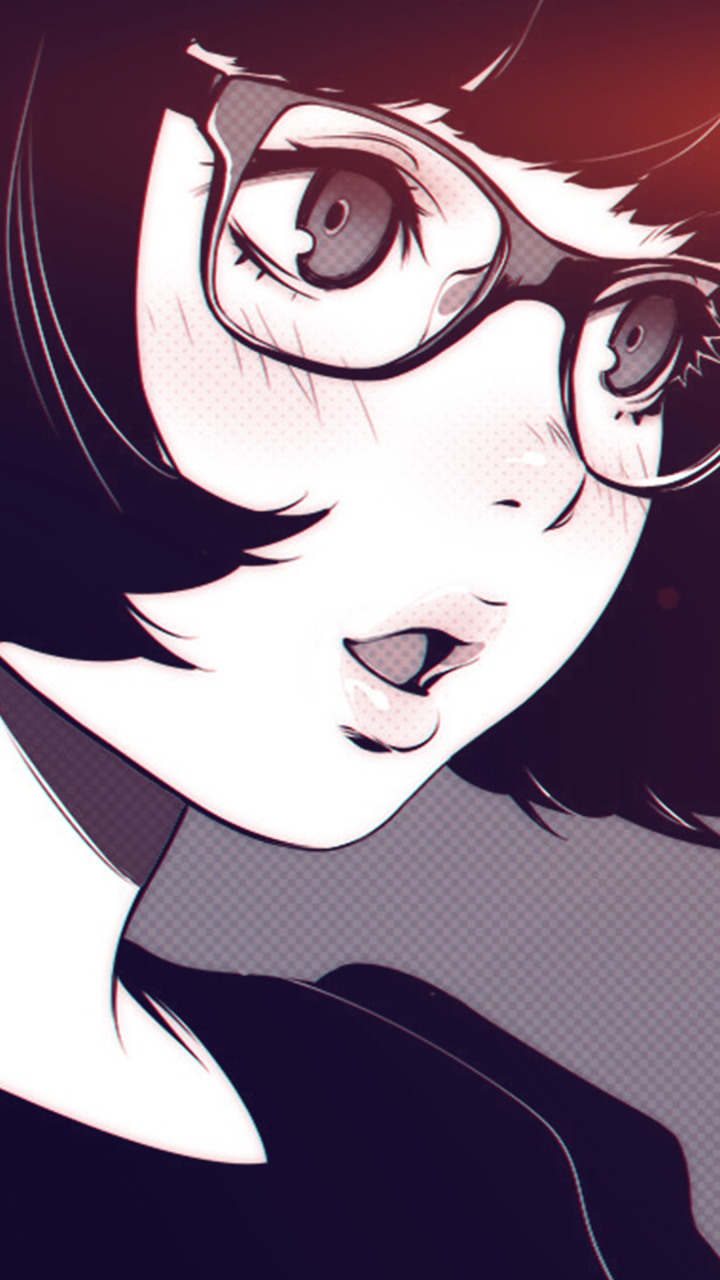 Download mobile wallpaper Anime, Glasses, Original, Blush, Black Hair, Short Hair for free.