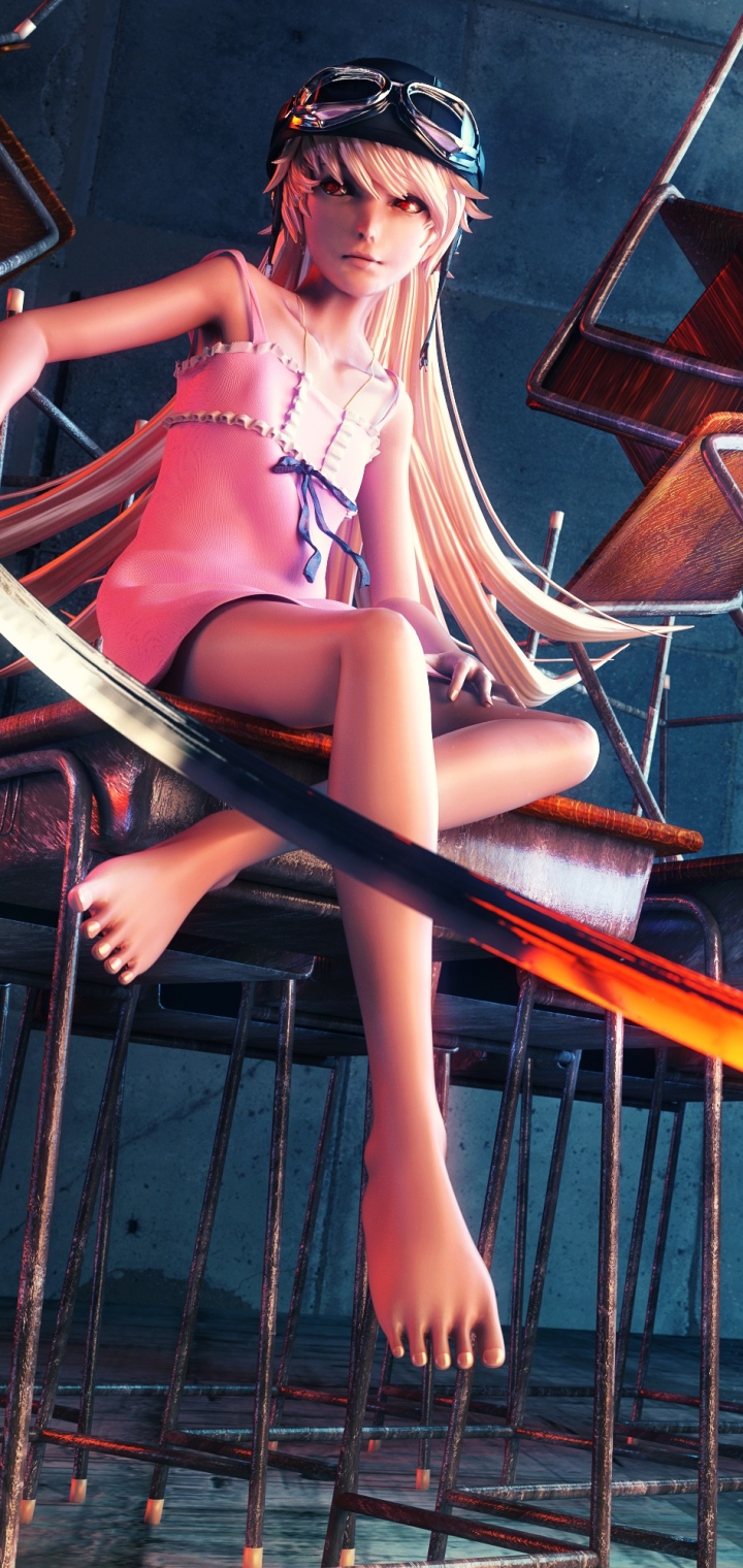 Download mobile wallpaper Anime, Blonde, Yellow Eyes, Monogatari (Series), Shinobu Oshino for free.