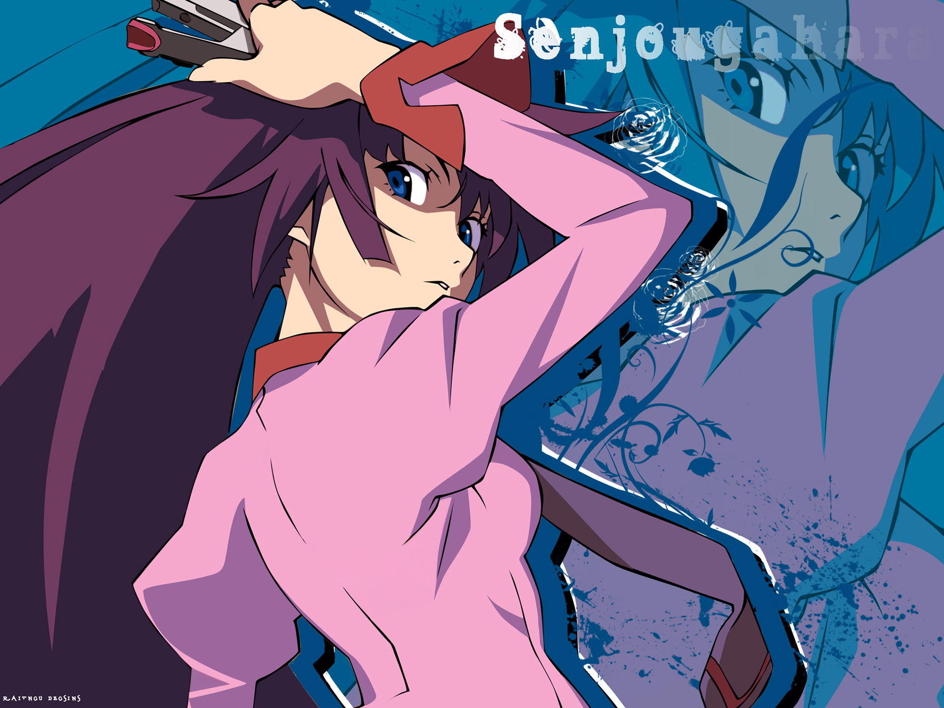 Handy-Wallpaper Animes, Monogatari (Serie), Hitagi Senjogahara kostenlos herunterladen.