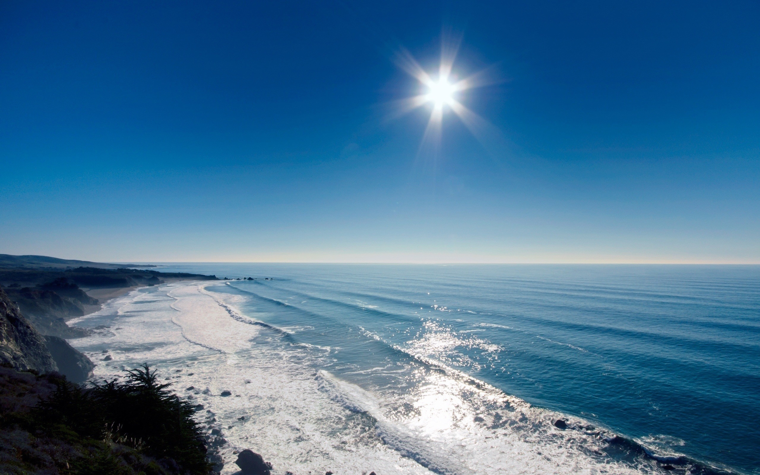 Laden Sie das Sea, Sun, Landschaft, Waves-Bild kostenlos auf Ihren PC-Desktop herunter