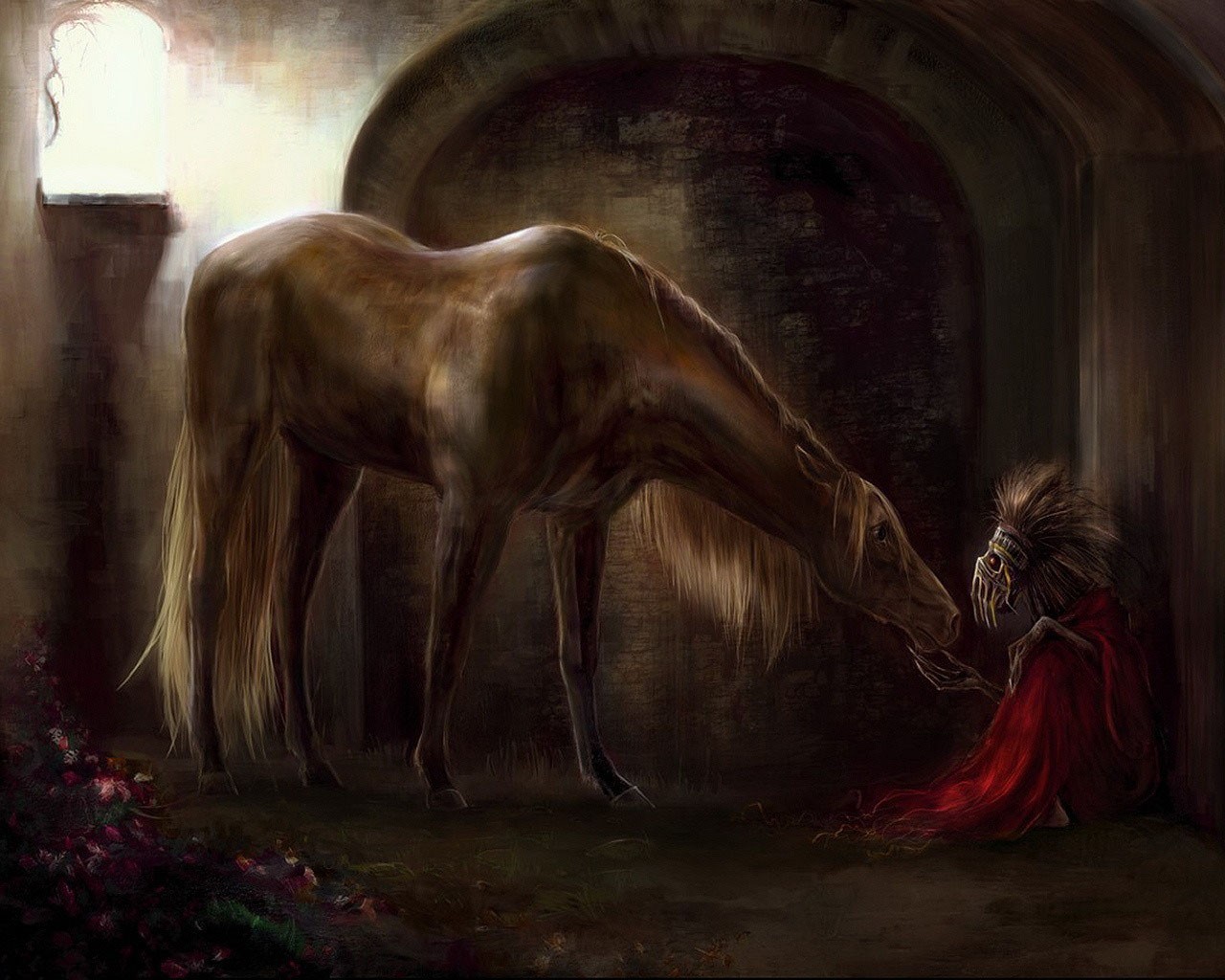 Скачать картинку Фэнтези, Темный, Лошадь в телефон бесплатно.