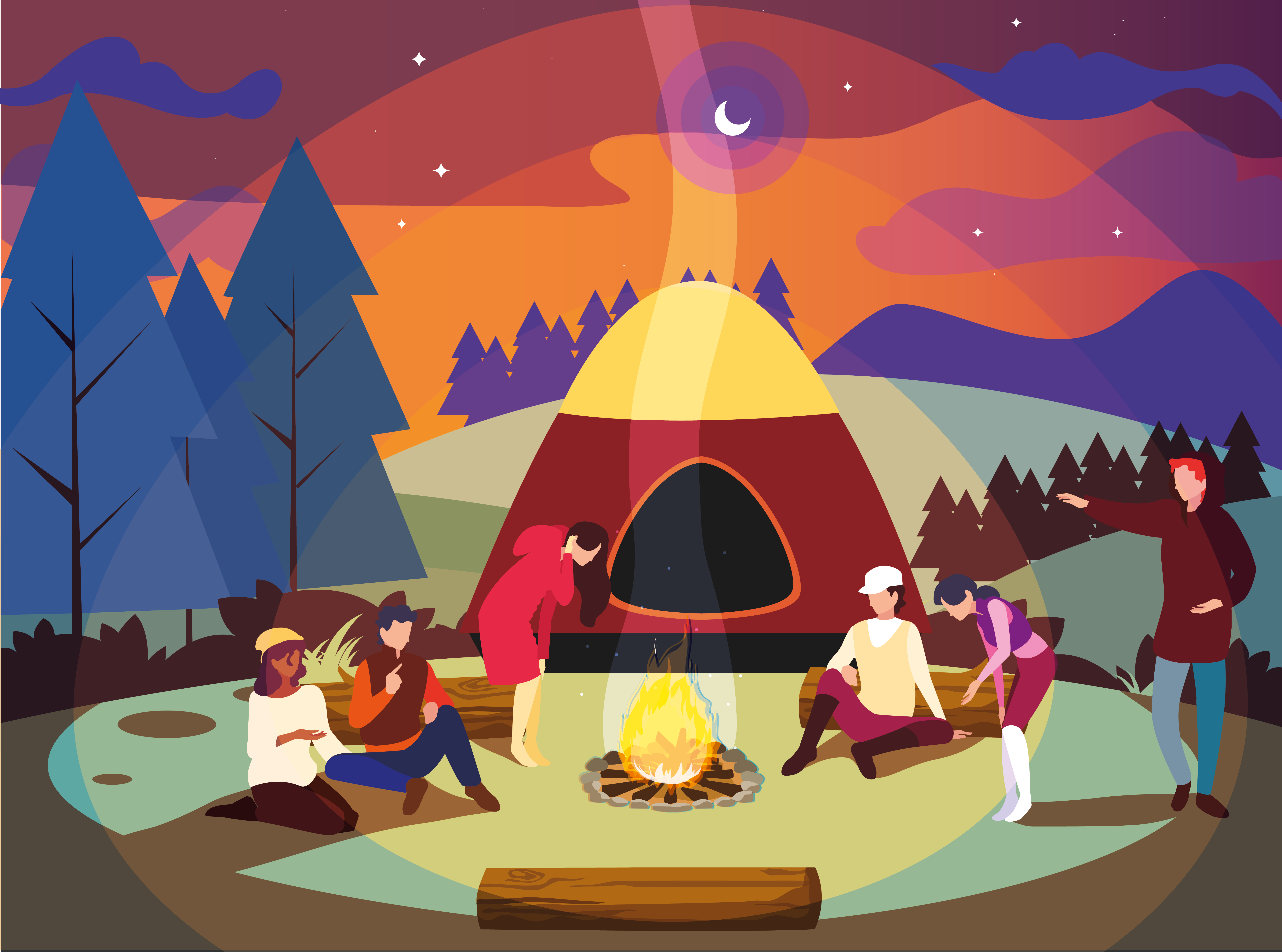 Download mobile wallpaper Artistic, Camping for free.