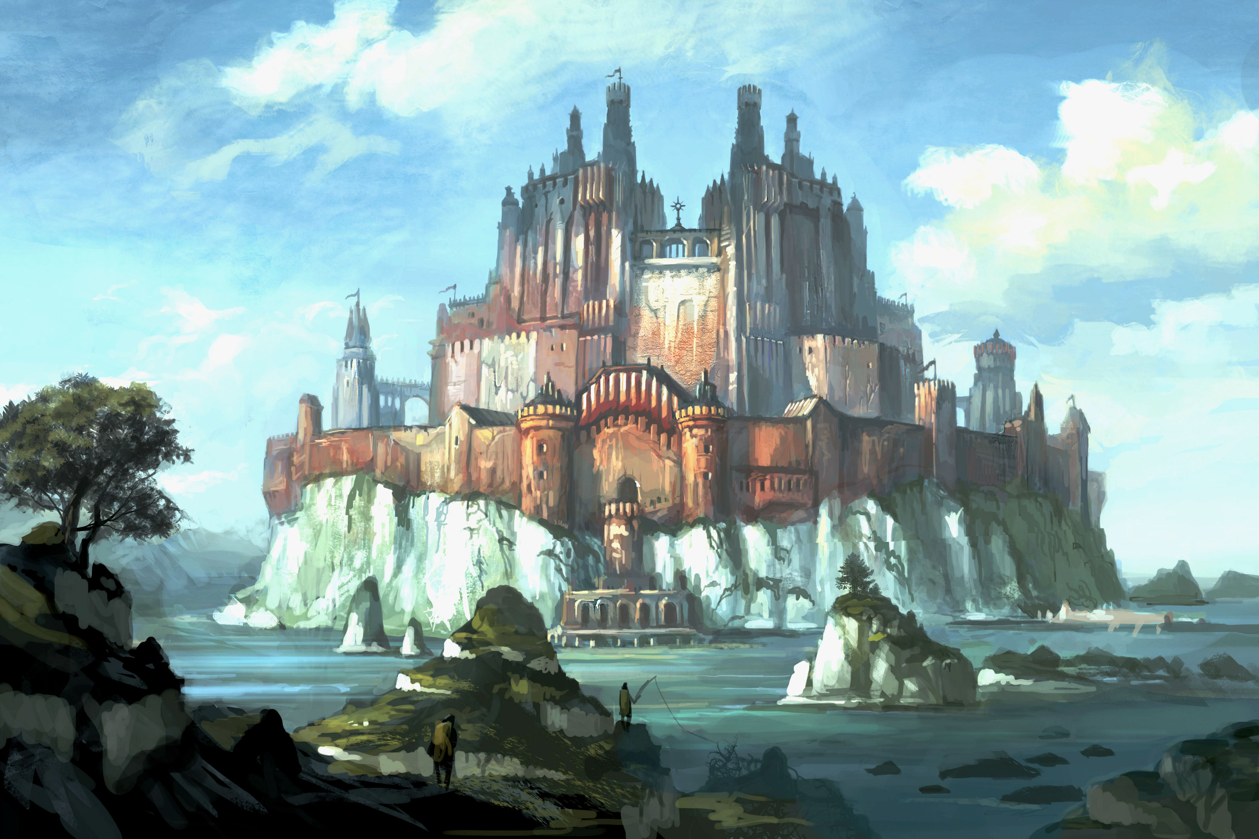 Free download wallpaper Fantasy, Castles, City, Scenic, Castle on your PC desktop