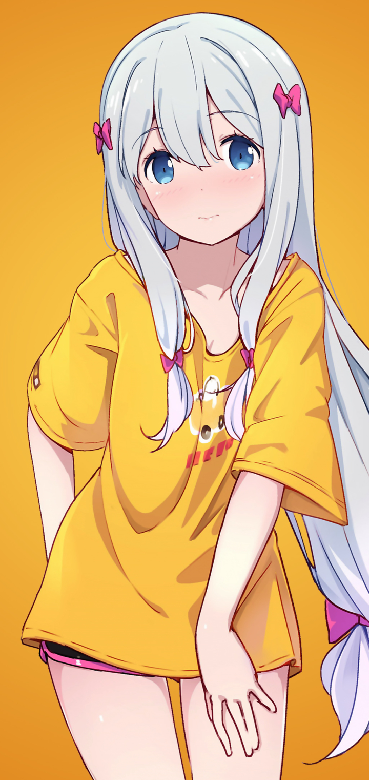 Baixar papel de parede para celular de Anime, Olhos Azuis, Cabelo Longo, Cabelo Branco, Eromanga Sensei, Sagiri Izumi gratuito.