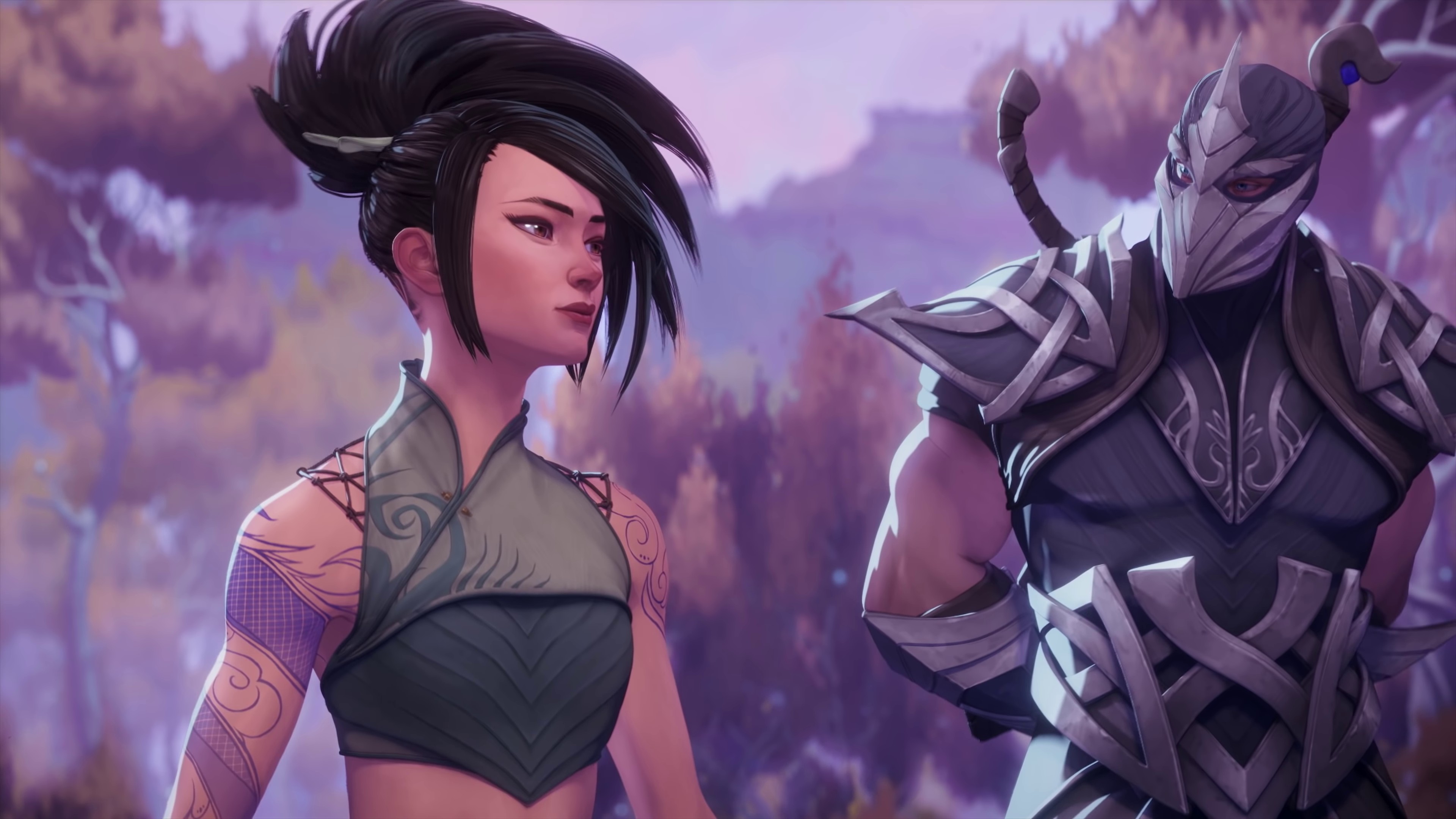Download mobile wallpaper Video Game, Akali (League Of Legends), Shen (League Of Legends), Legends Of Runeterra for free.