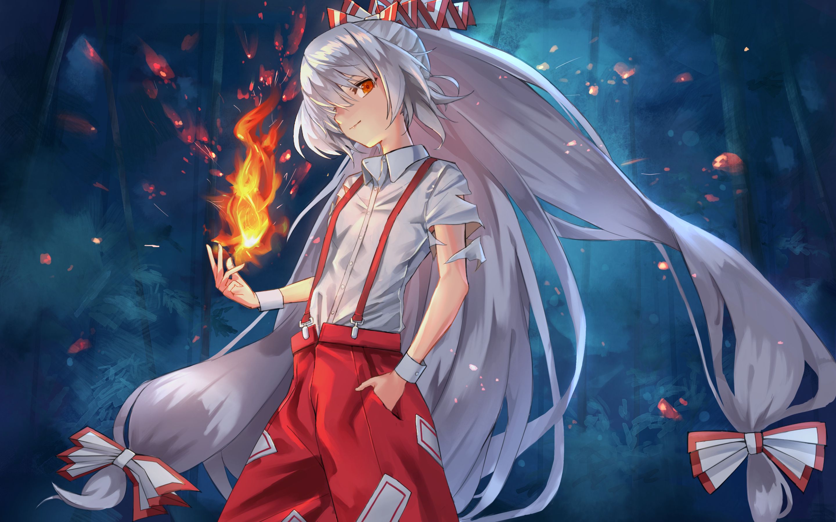 Téléchargez des papiers peints mobile Animé, Touhou, Fujiwara No Mokou gratuitement.