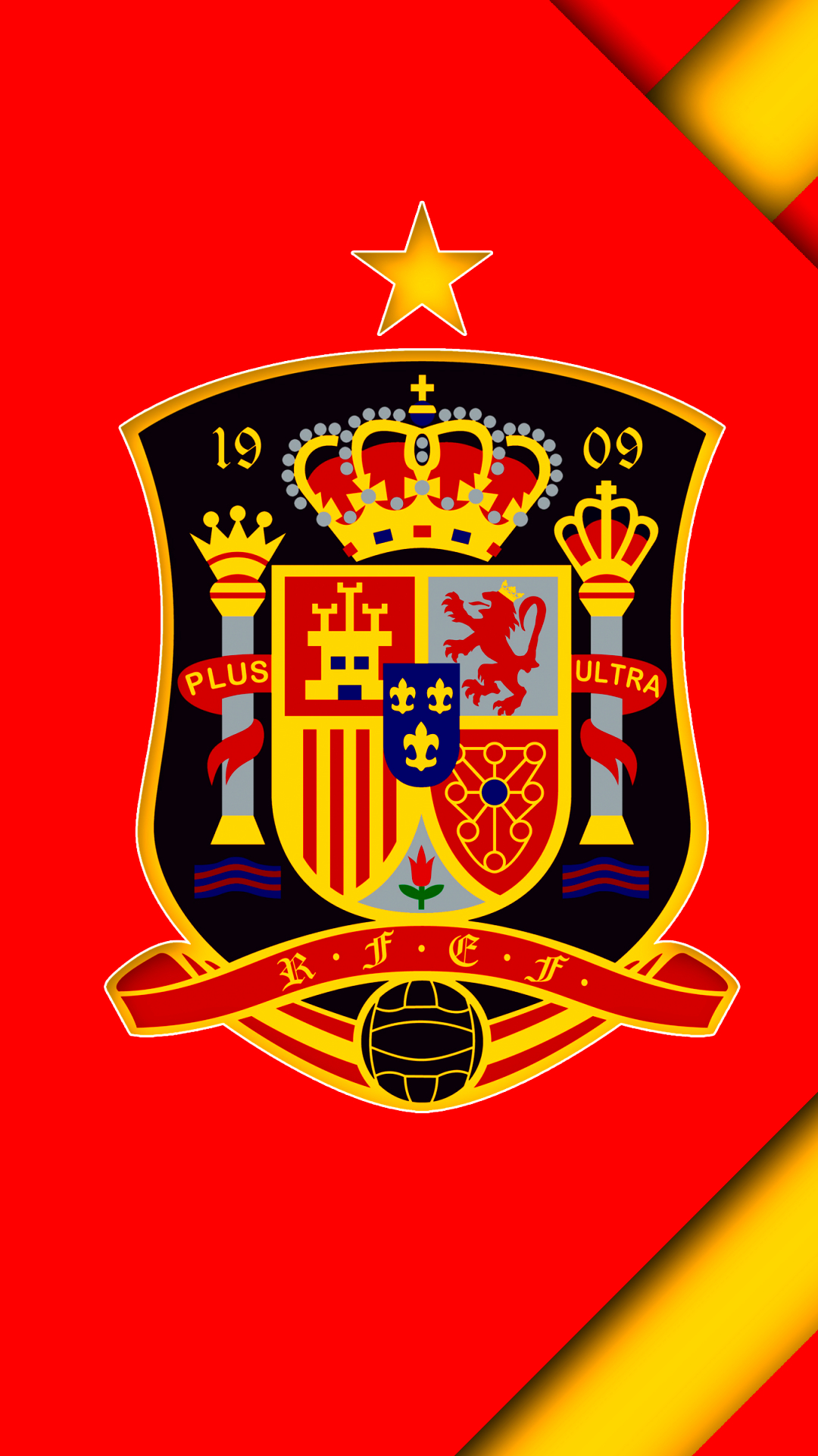 1163955 Hintergrundbild herunterladen sport, spanische fußballnationalmannschaft, spanien, emblem, fußball, logo - Bildschirmschoner und Bilder kostenlos