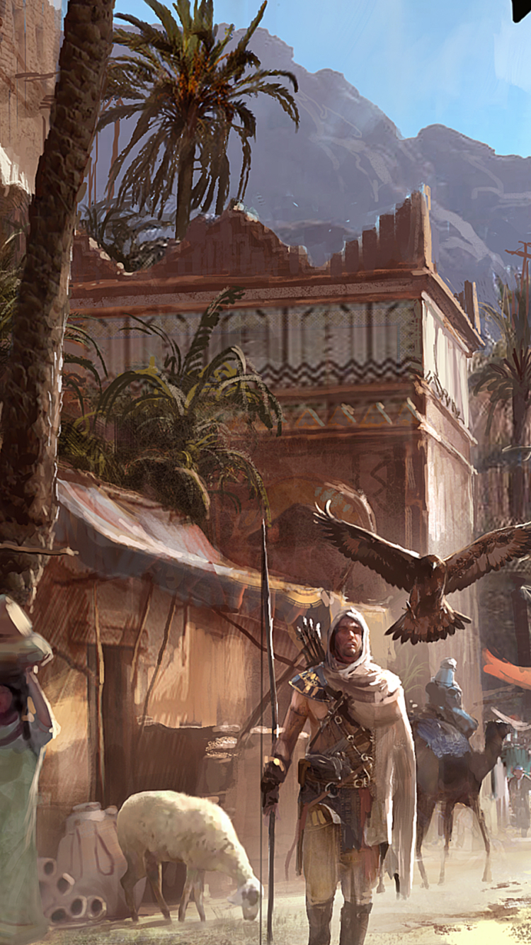 Téléchargez des papiers peints mobile Assassin's Creed, Jeux Vidéo, Assassin's Creed: Origins, Senu (Assassin's Creed), Bayek De Siwa gratuitement.