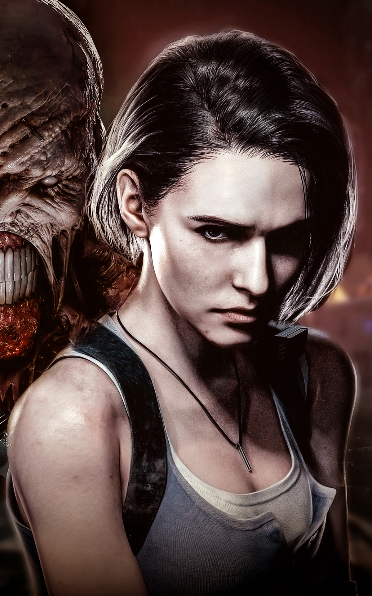 Handy-Wallpaper Computerspiele, Jill Valentine, Nemesis (Resident Evil), Resident Evil 3, Resident Evil 3 (2020) kostenlos herunterladen.