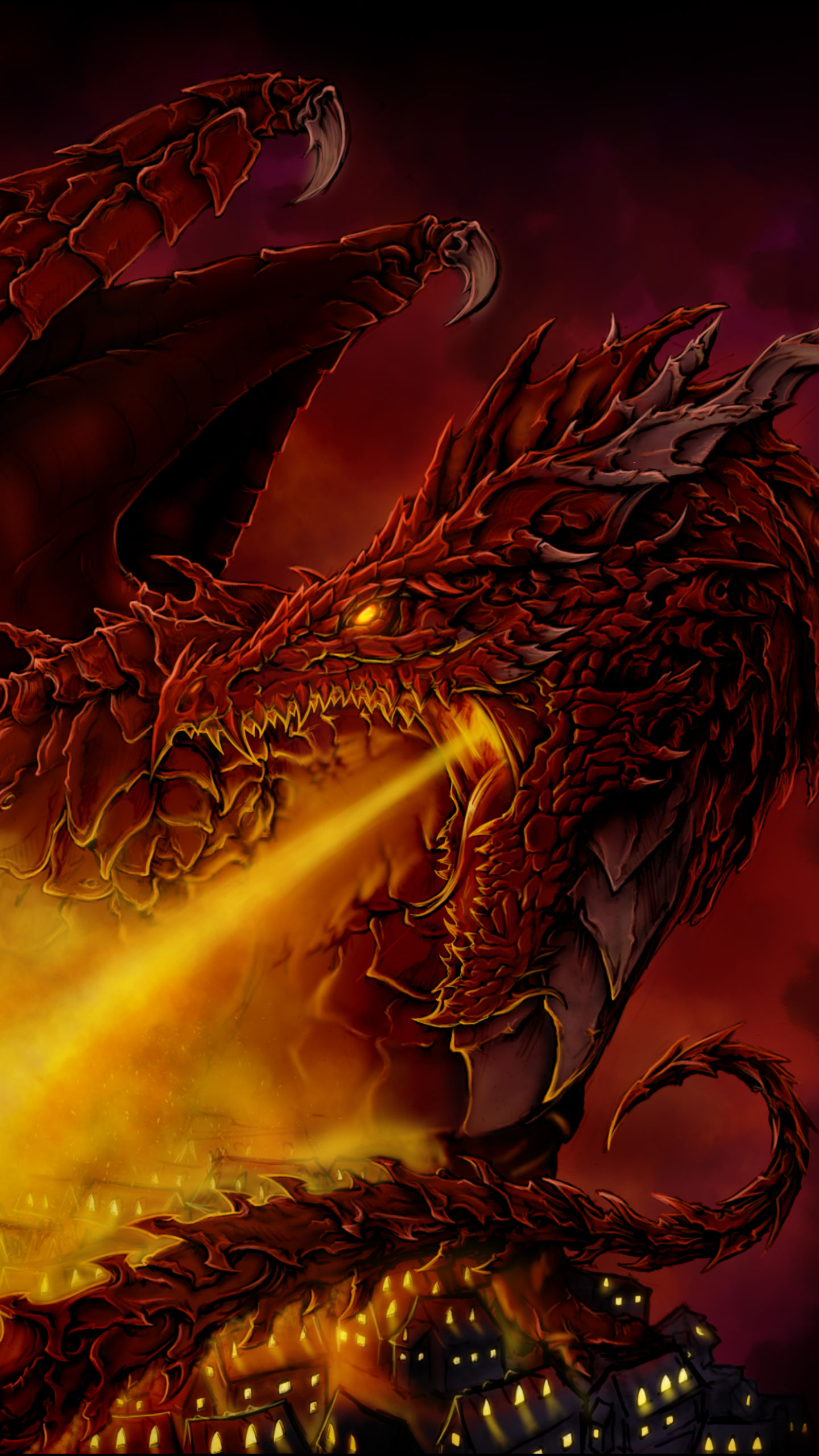 Download mobile wallpaper Fantasy, Fire, Dragon for free.