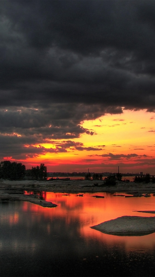 Handy-Wallpaper Landschaft, Winter, See, Wolke, Himmel, Sonnenuntergang, Erde/natur kostenlos herunterladen.