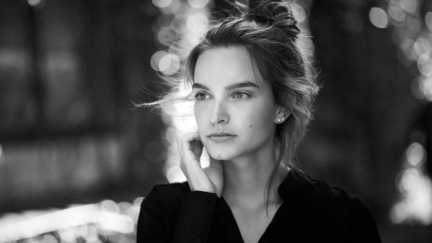 Fond d'écran HD: Femmes, Top Model, Noir & Blanc, Bokeh, Profondeur De ...