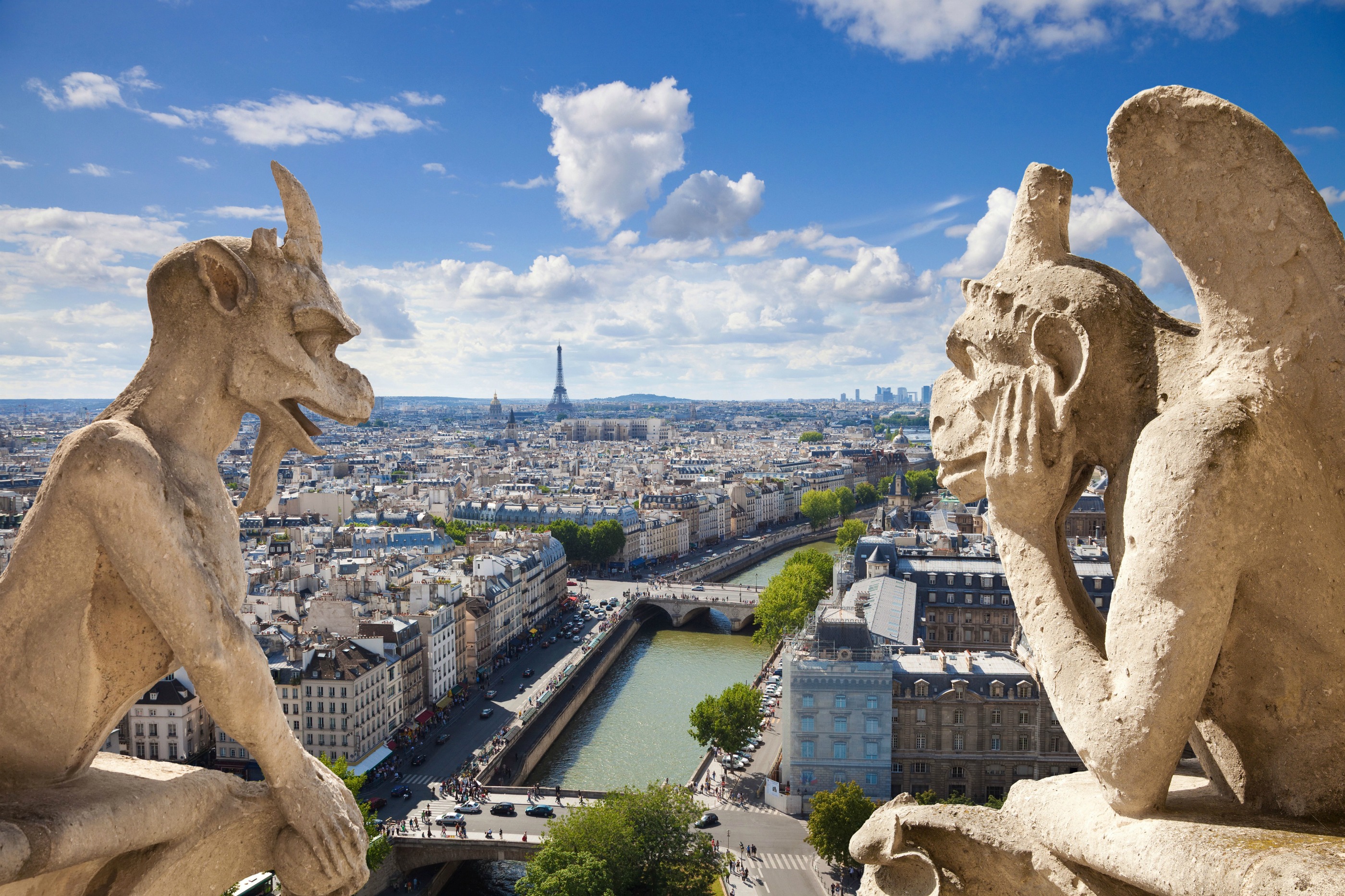211305 скачать картинку париж, франция, собор парижской богоматери, города, сделано человеком, горгулья - обои и заставки бесплатно