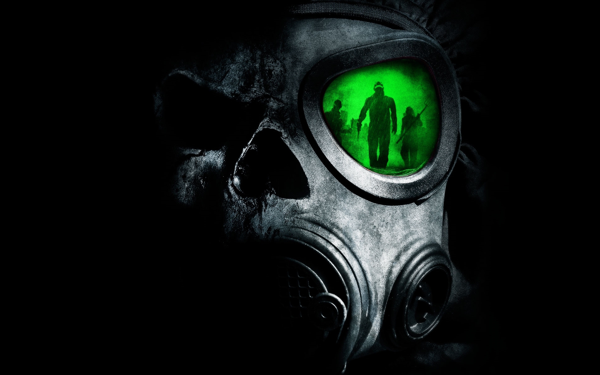 160125 descargar fondo de pantalla verde, oscuro, máscara antigás, mascara: protectores de pantalla e imágenes gratis