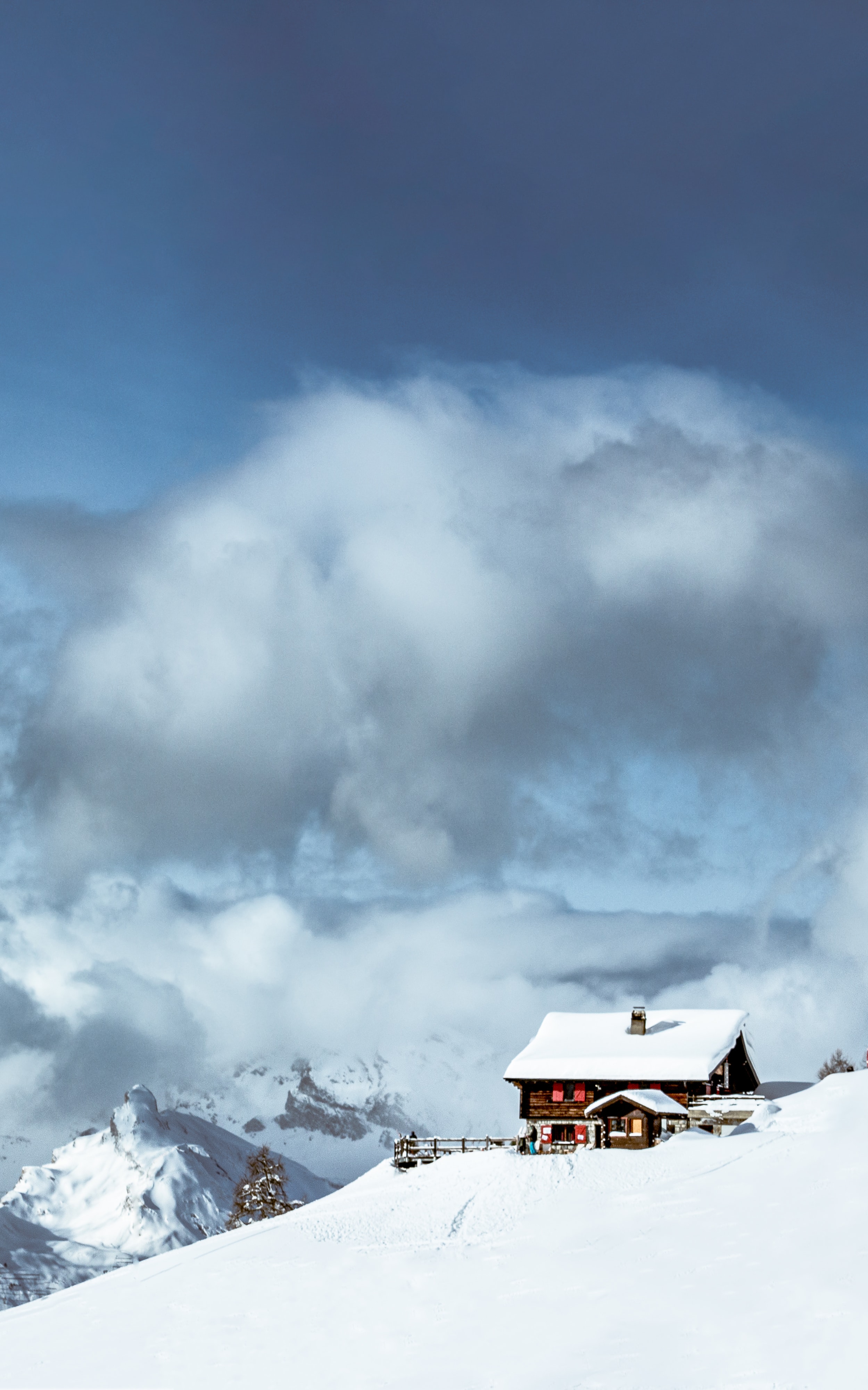 house, nature, mountains, clouds, snow images