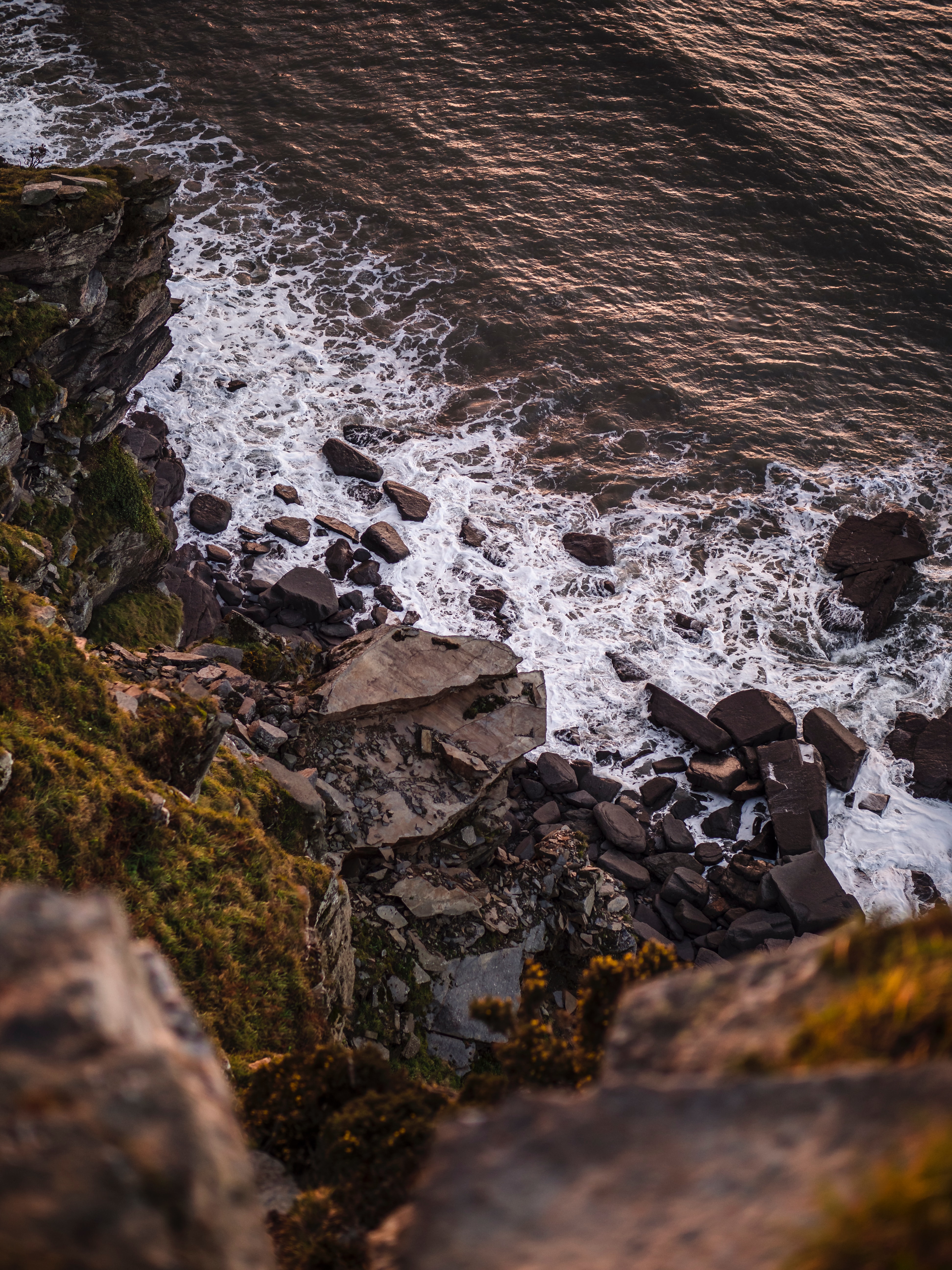 Full HD nature, water, sea, waves, rocks, shore, bank