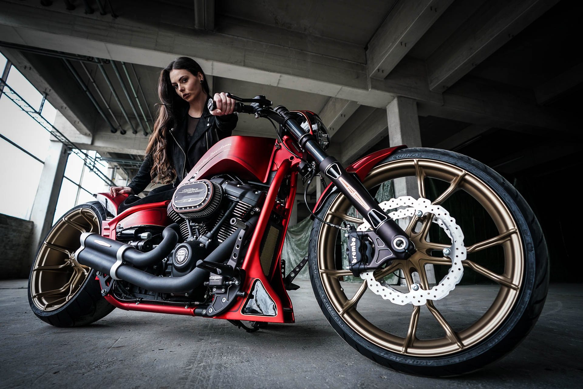 biker, women, girls & motorcycles, custom motorcycle, harley davidson, thunderbike customs