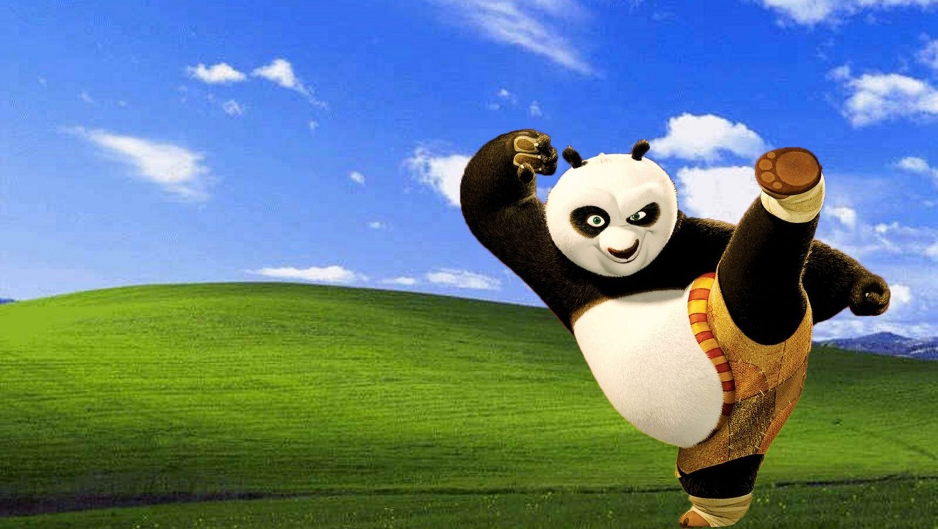windows xp, technology, jack black, po (kung fu panda), windows