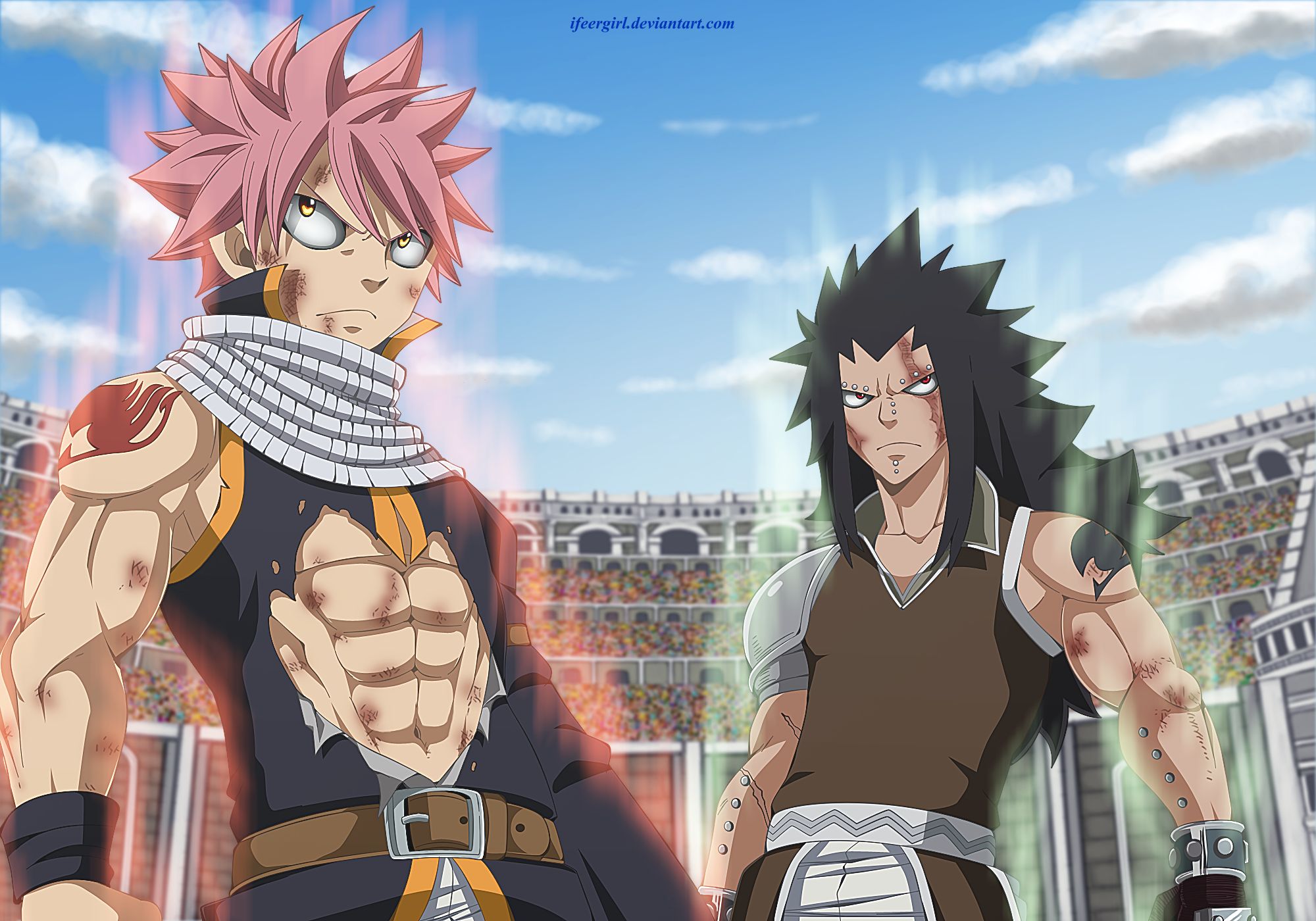 Download mobile wallpaper Anime, Fairy Tail, Natsu Dragneel, Gajeel Redfox for free.