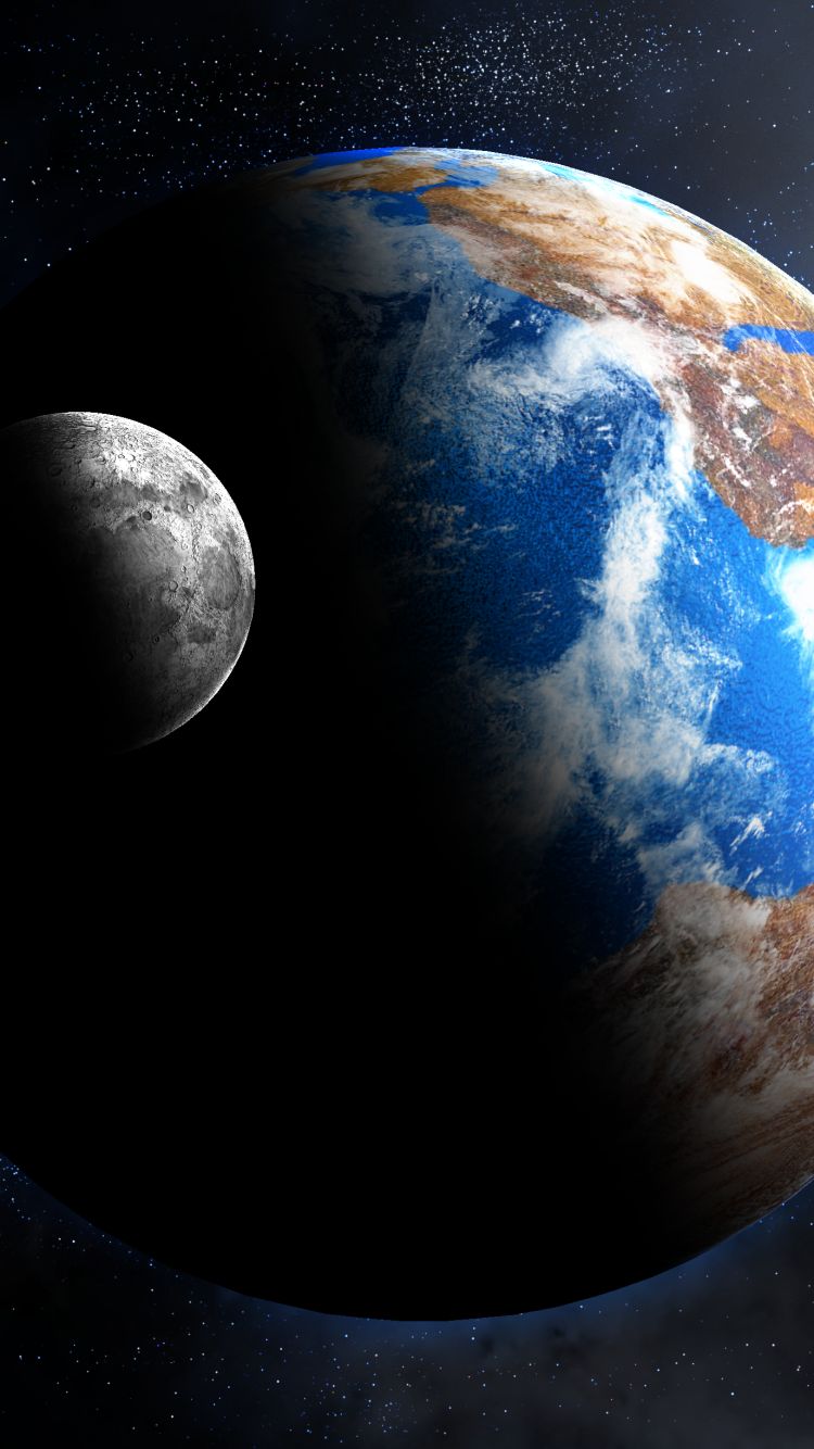 Descarga gratuita de fondo de pantalla para móvil de Luna, Tierra, Espacio, Planeta, Tierra/naturaleza, Desde El Espacio.