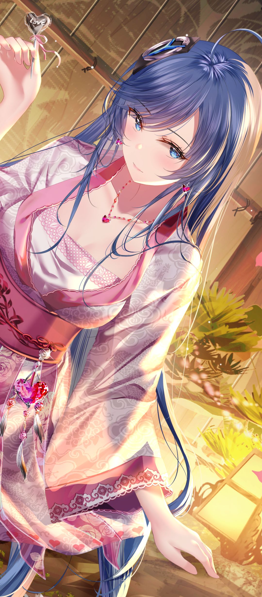 Download mobile wallpaper Anime, Girl, Blue Hair, Long Hair for free.