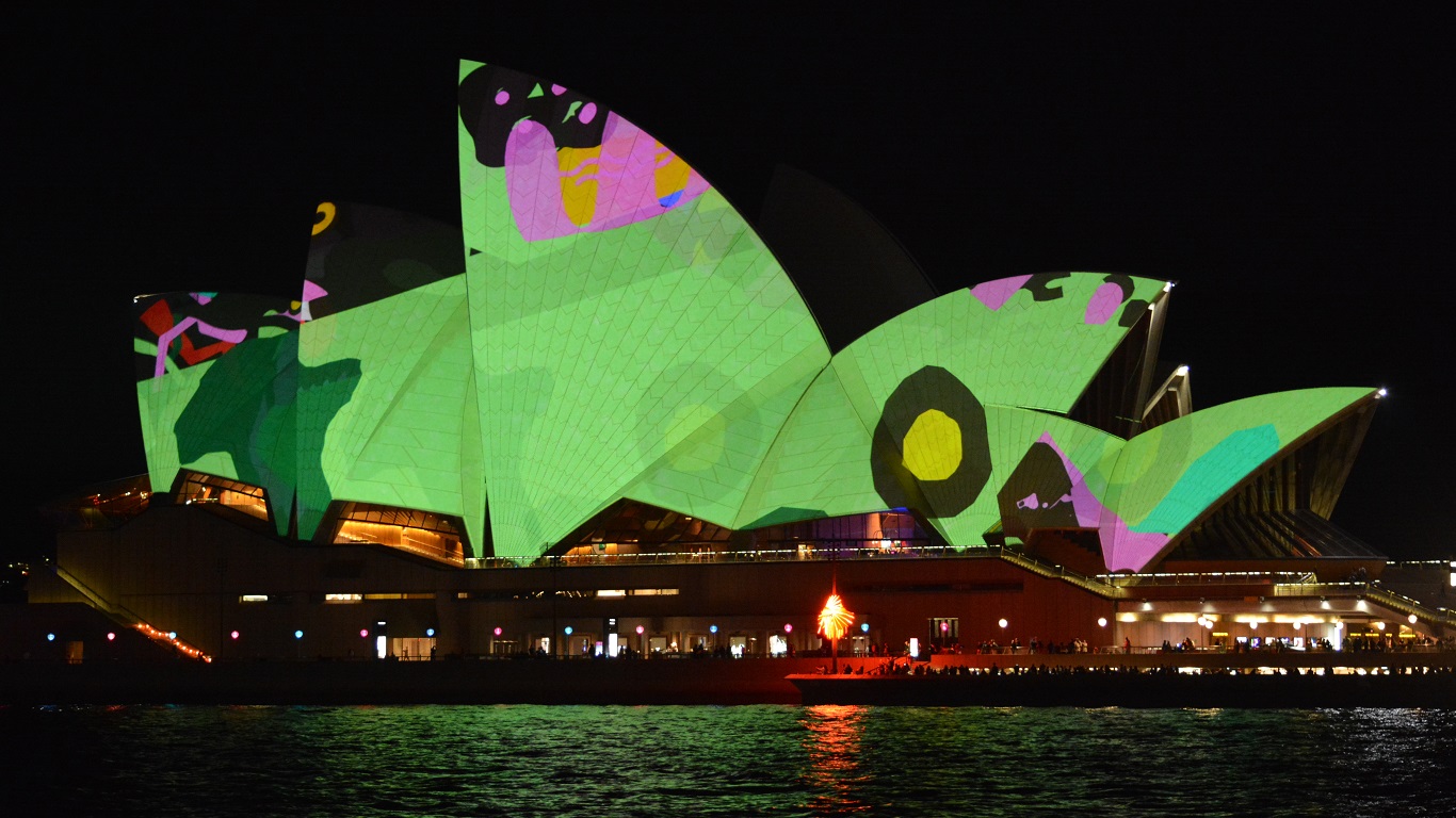 Handy-Wallpaper Architektur, Sydney, Licht, Farben, Bunt, Australien, Nacht, Festival, Opernhaus In Sydney, Menschengemacht kostenlos herunterladen.