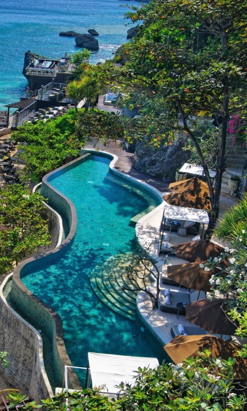 Handy-Wallpaper Bali, Tropisch, Indonesien, Schwimmbad, Menschengemacht, Schwimmbecken, Urlaubsort kostenlos herunterladen.