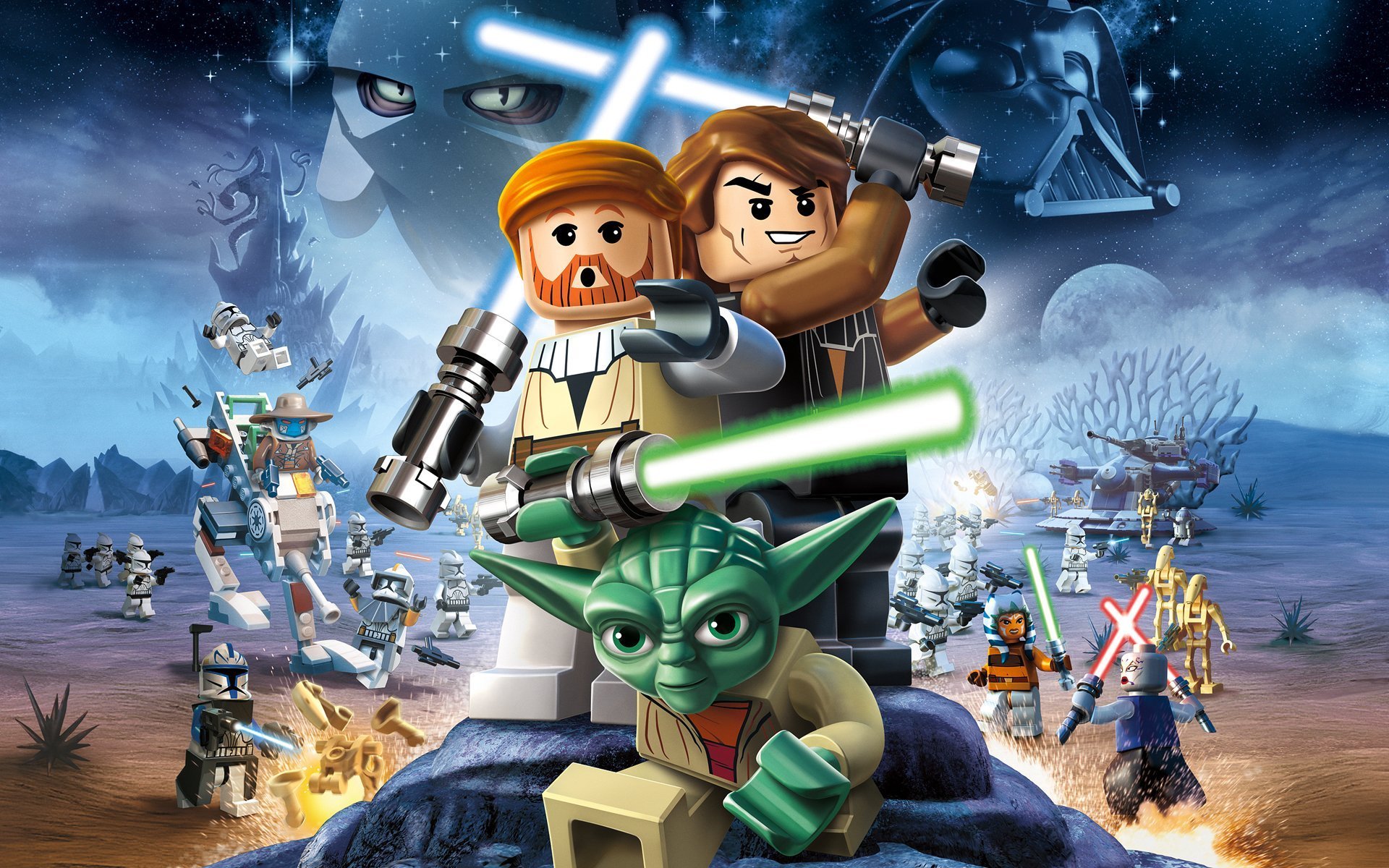 lego, video game, lego star wars iii: the clone wars, anakin skywalker, clone trooper, obi wan kenobi, star wars, star wars: the clone wars, yoda