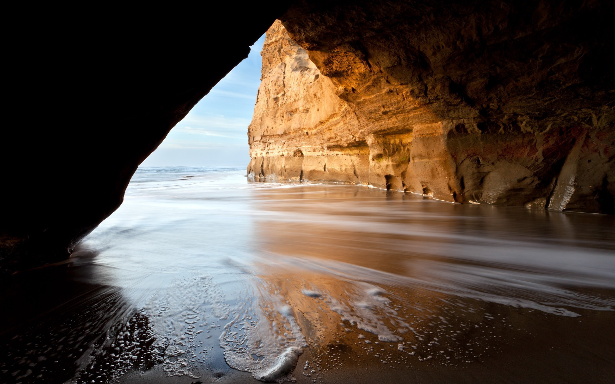 Baixar papel de parede para celular de Praia, Oceano, Caverna, Terra/natureza gratuito.