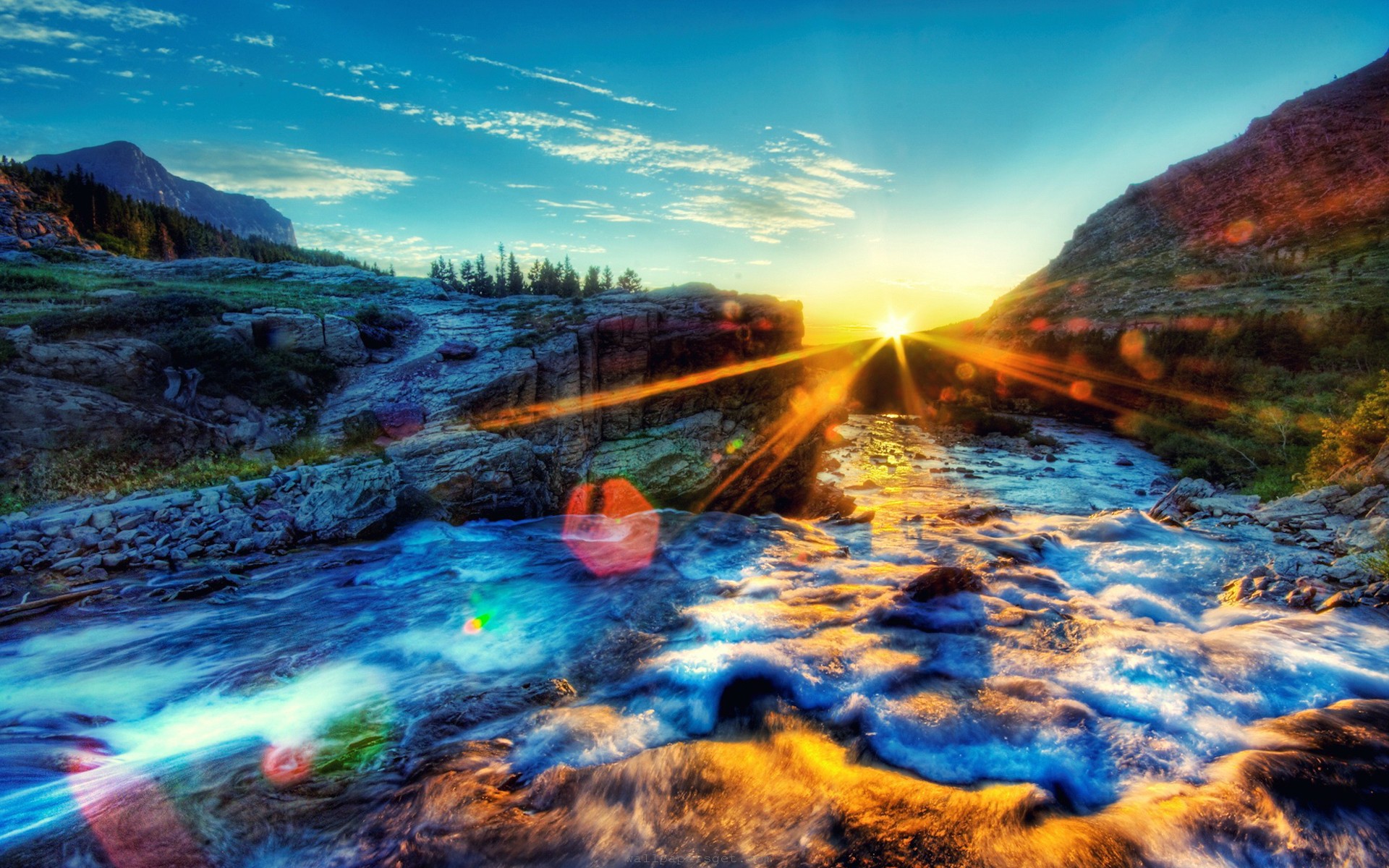 Free download wallpaper Landscape, Rivers, Sunset on your PC desktop