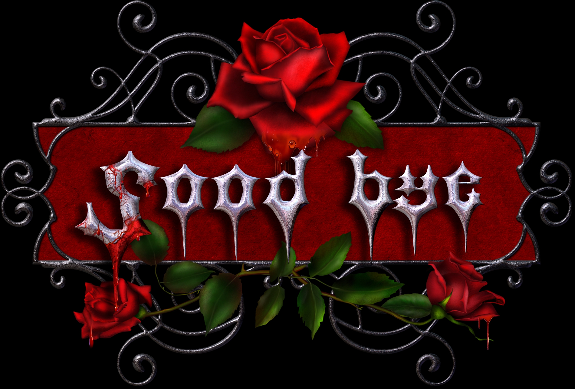 Download mobile wallpaper Gothic, Blood, Dark, Red Rose for free.