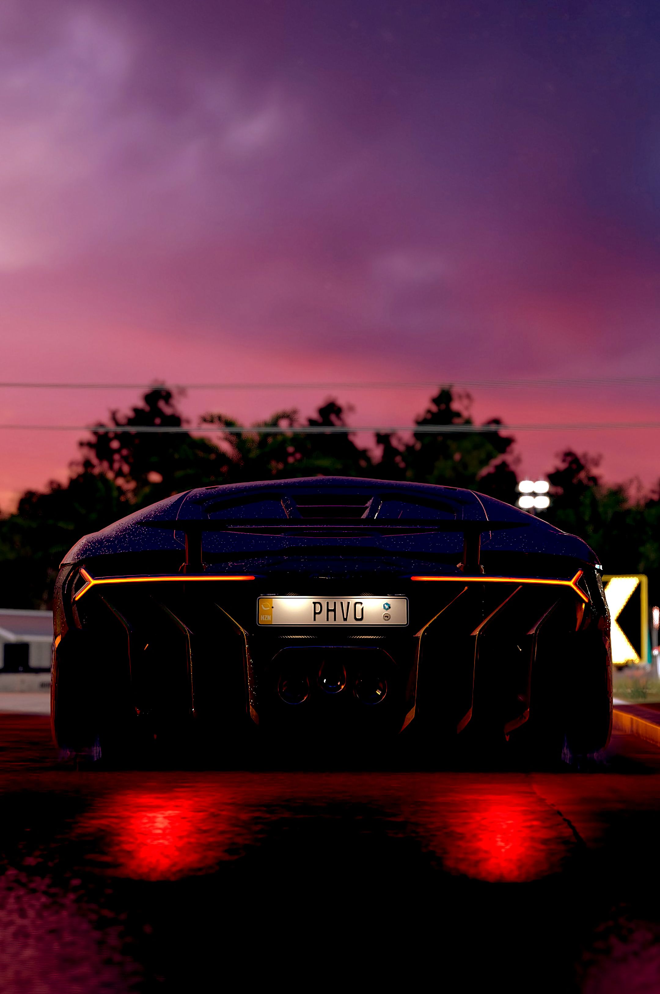 rear view, sports car, back view, cars, lamborghini centenario, headlights, lights, lamborghini, sports