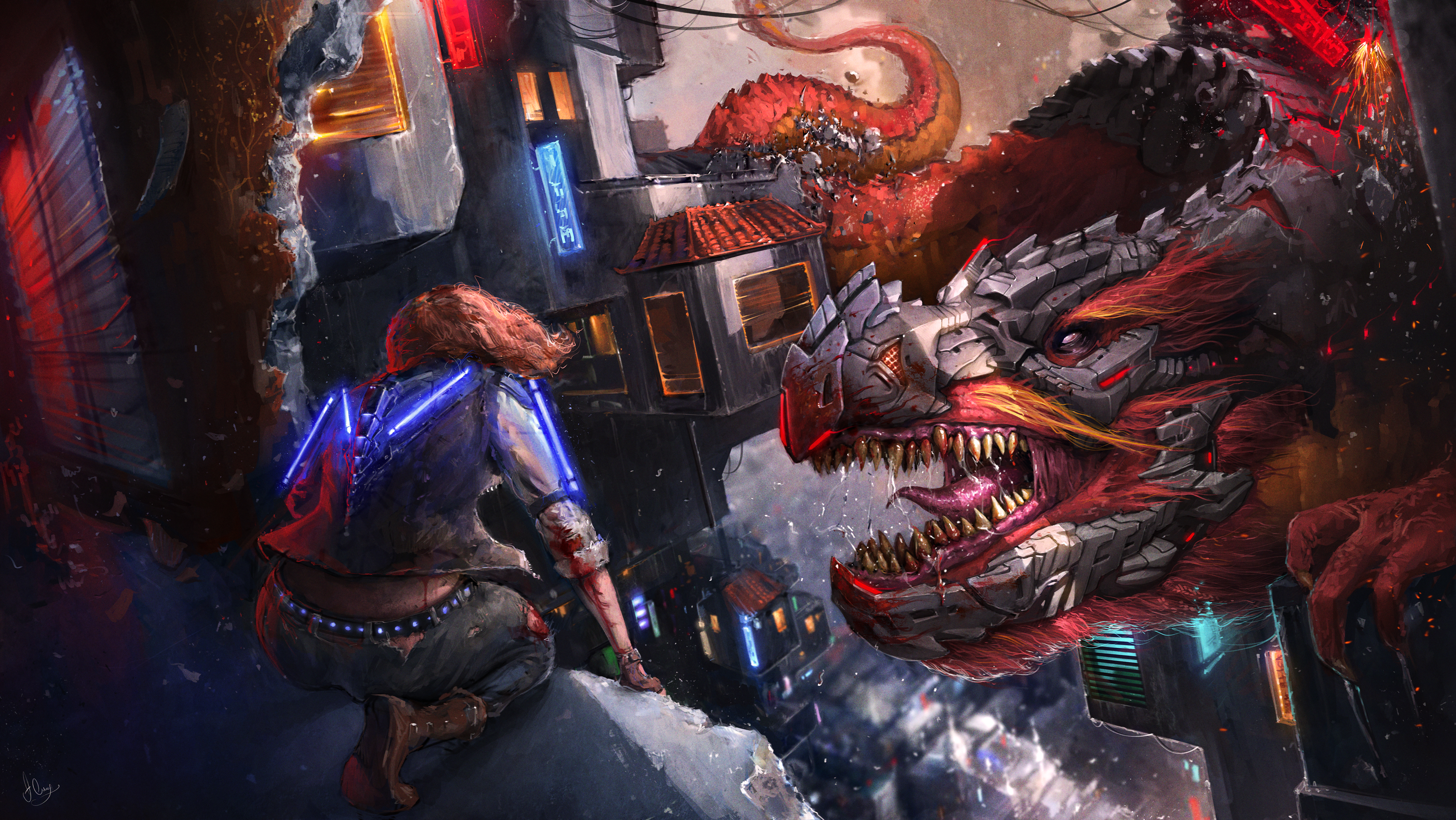 Free download wallpaper Fantasy, Dragon, Mecha on your PC desktop