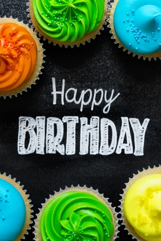 Download mobile wallpaper Holiday, Colors, Cupcake, Birthday, Happy Birthday for free.