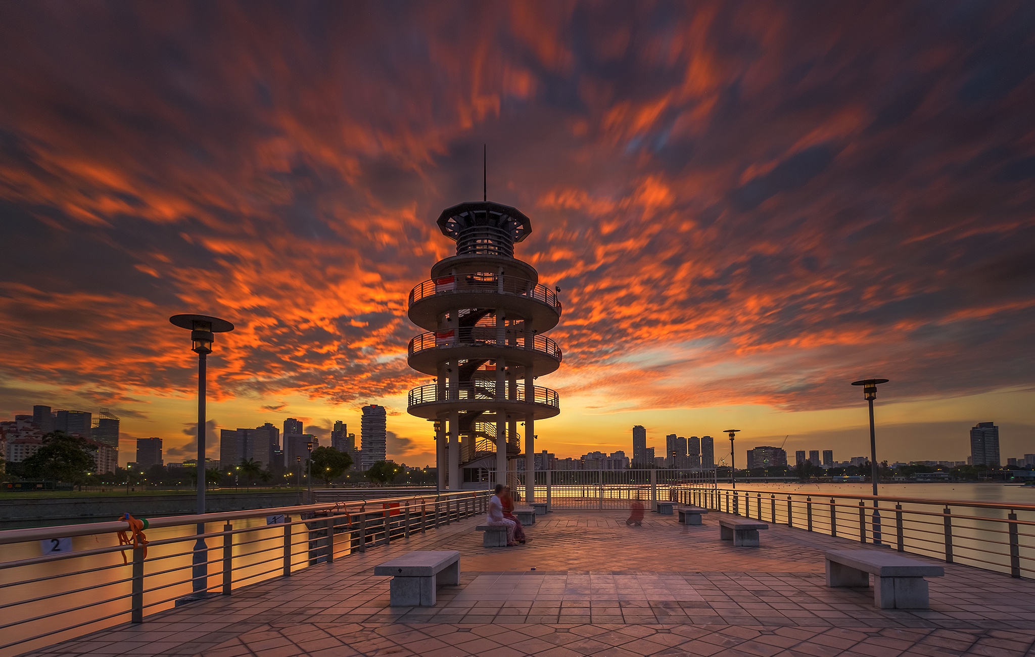 Laden Sie das Städte, Wolke, Singapur, Sonnenuntergang, Menschengemacht-Bild kostenlos auf Ihren PC-Desktop herunter