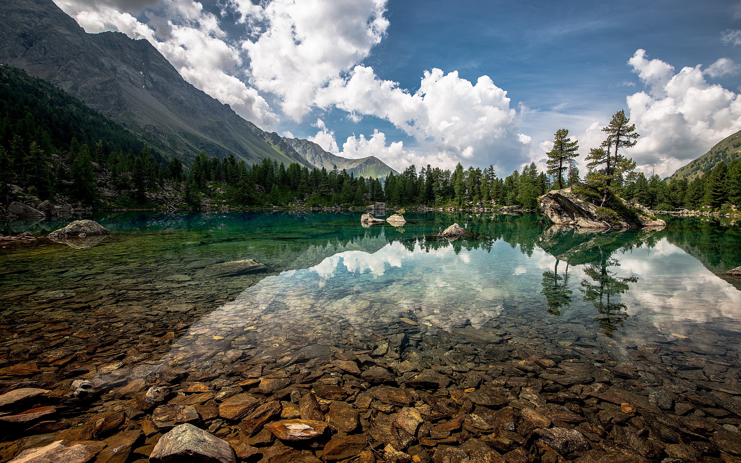 Free download wallpaper Landscape, Sky, Mountain, Lake, Reflection, Forest, Earth, Cloud on your PC desktop